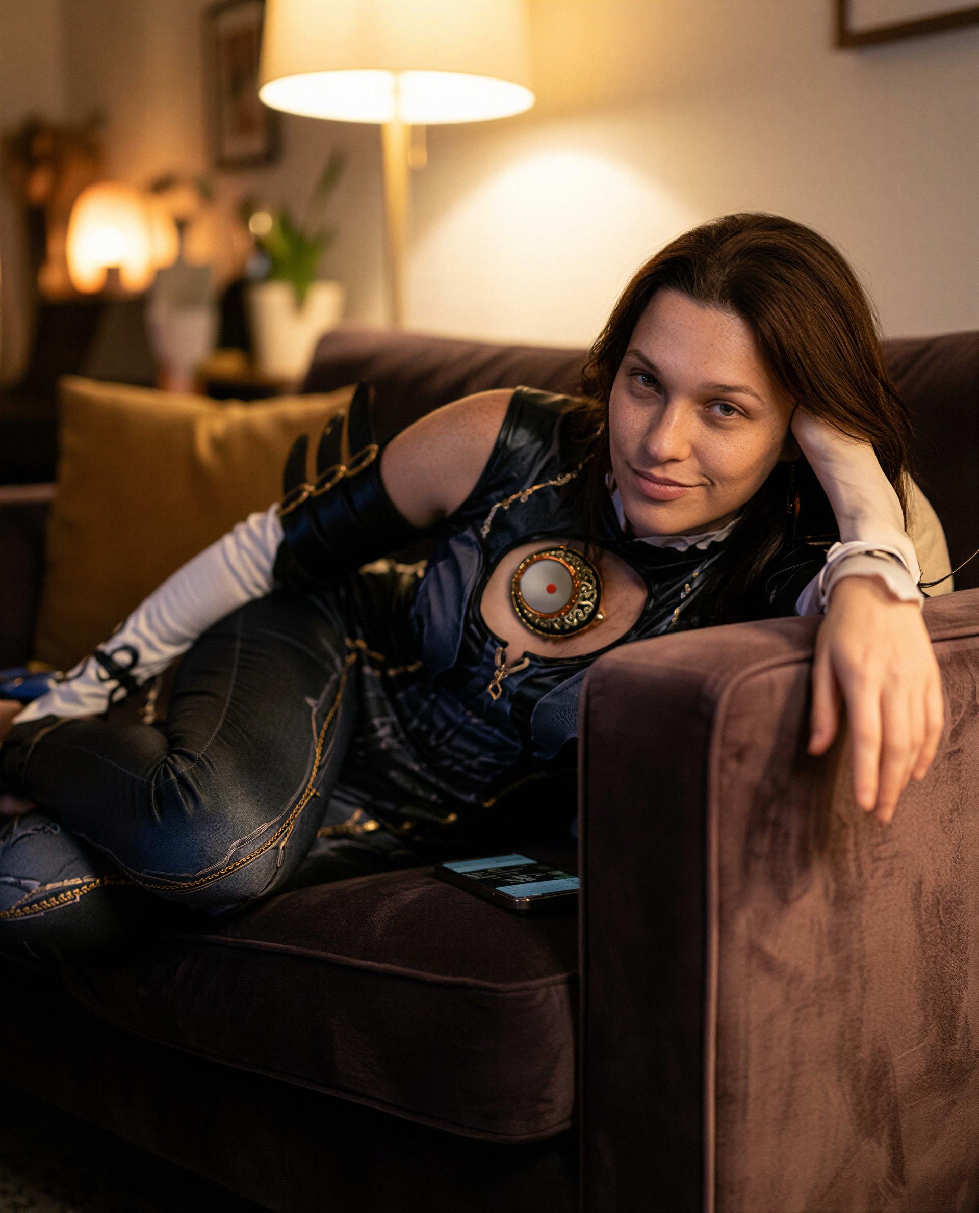 This couch knows all my secrets—want VIP access to the rest? 😘, by Anna Ricci