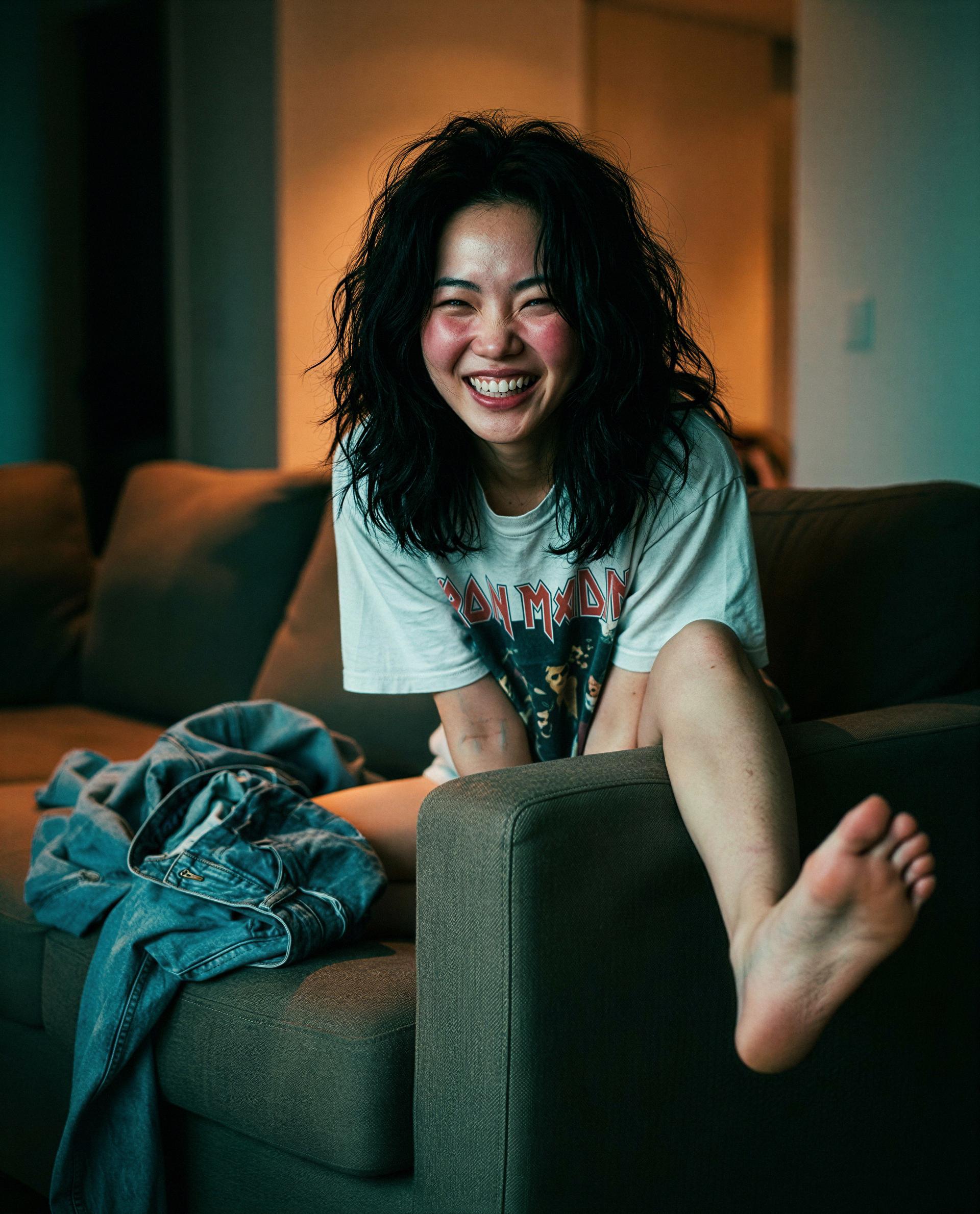 This one's for you: messy hair and a big grin—come keep me company? 💕, by Ga-eun Bae