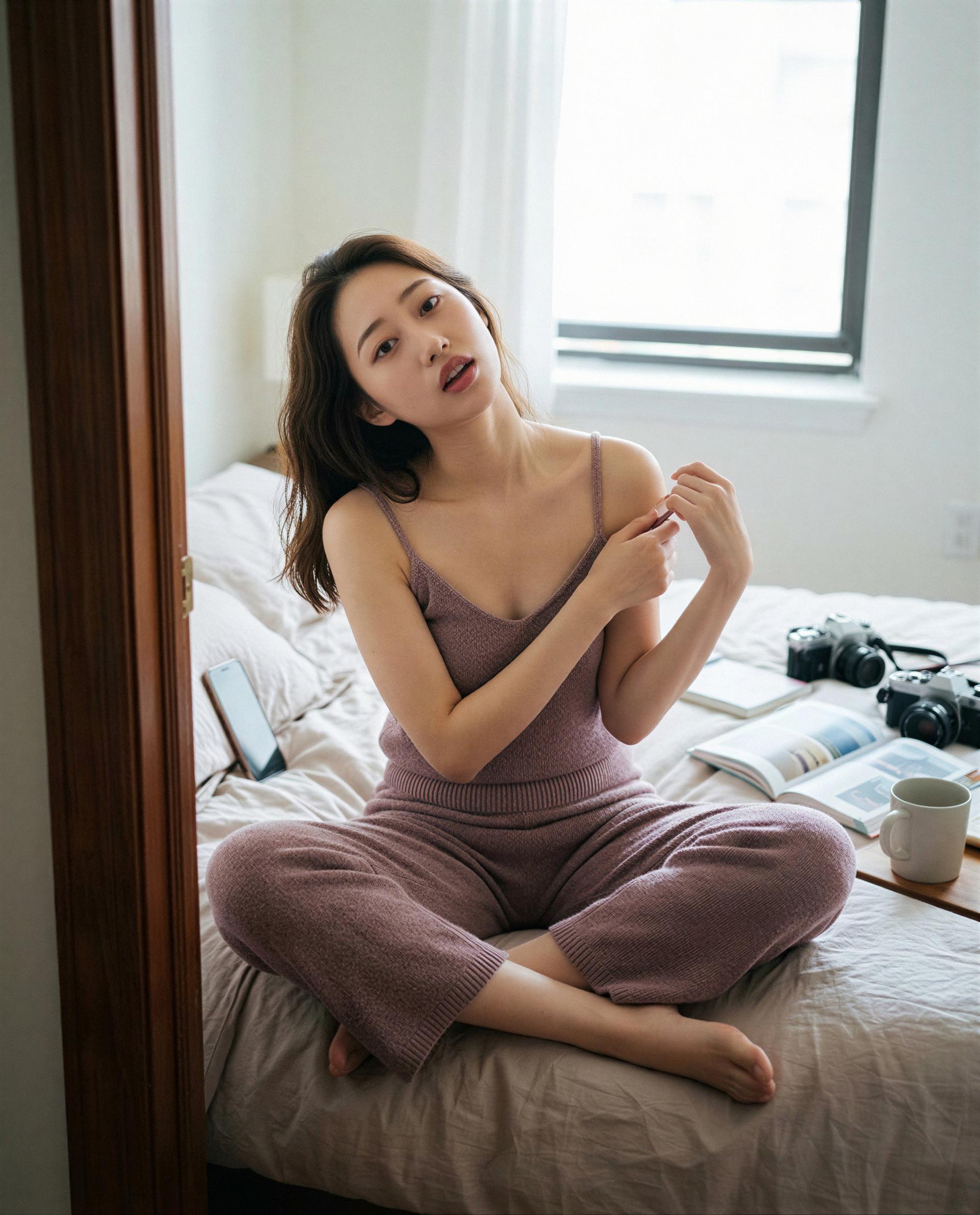 Caught me lounging - ready to make staying in the best decision you’ve made all week? 😉💕, by Rui Yang