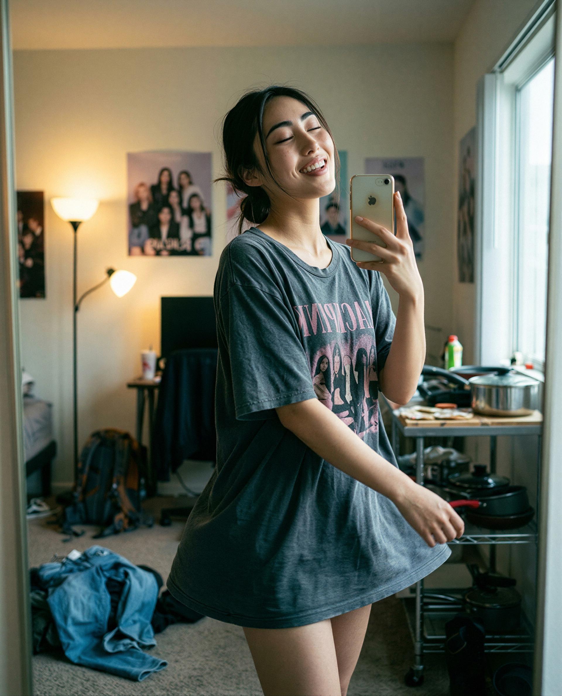 Caught in my favorite tee and thinking about only one person - care to make it mutual? 😉💕, by Yoo-Jung Cheon
