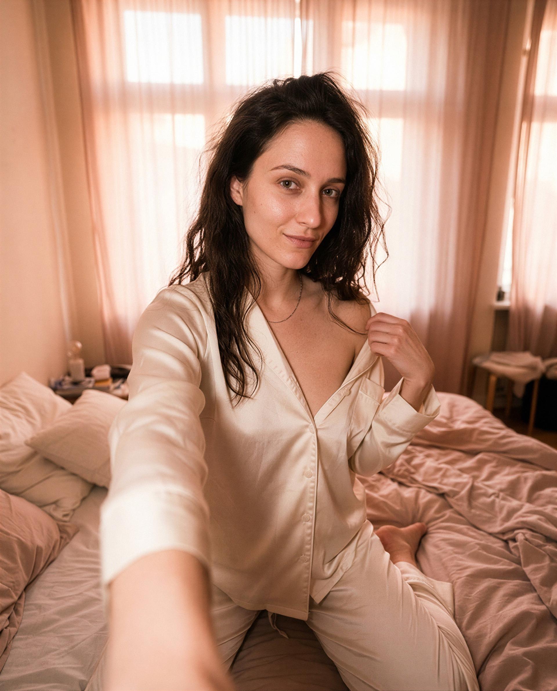 Silk, sunlight, and a whole lot of time - come be my favorite reason to stay in bed 💕, by Emily Schäfer