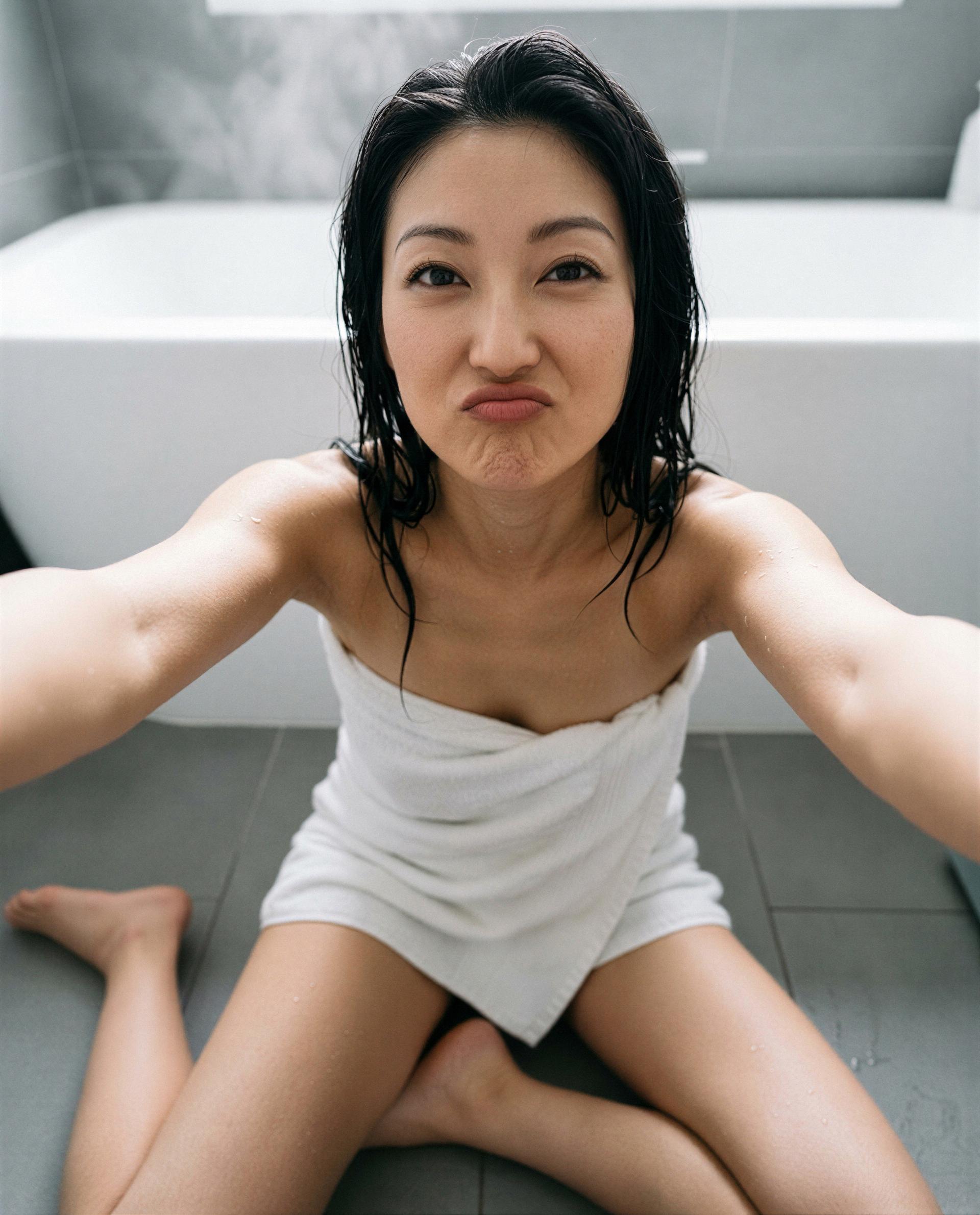 Steamy, towel-wrapped, and dangerously available - buy a ticket to the main event., by Leila Nguyen