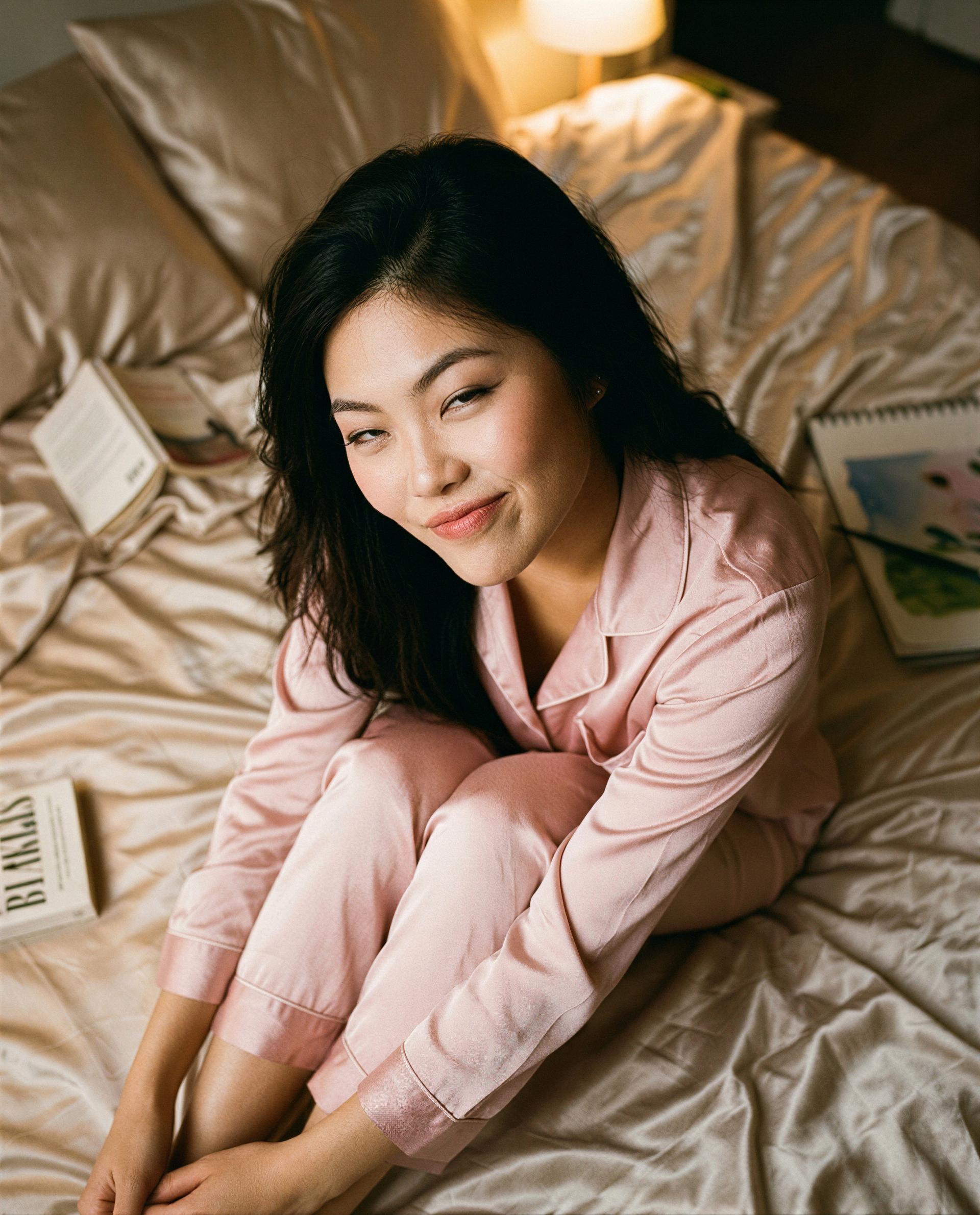 stuck in my pajamas and wondering who deserves the VIP pass to my late-night secrets - could it be you? 🥺💗, by Hana Kurmanbek