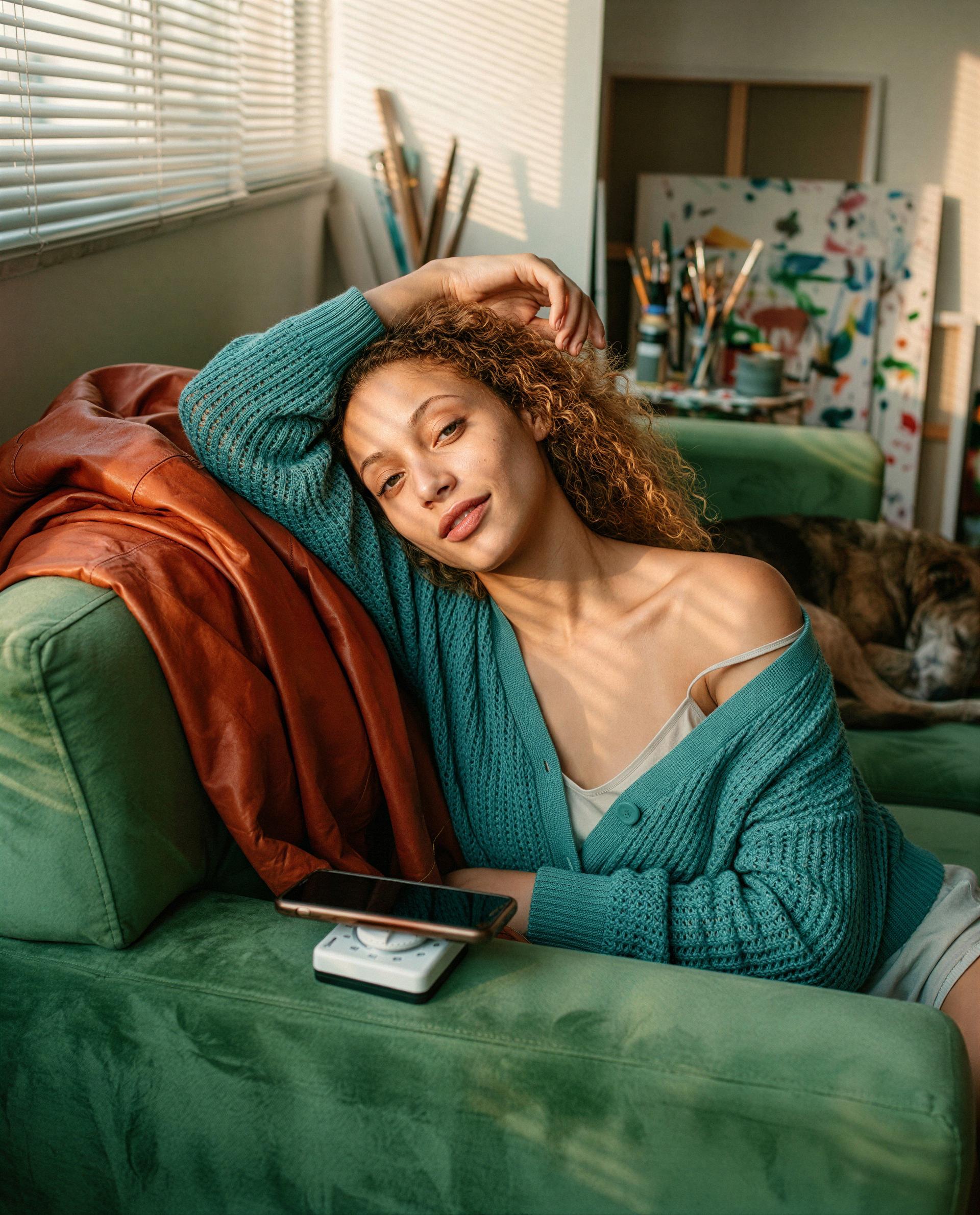 sunset, soft knit, and a dangerous idea - care to buy a ticket to my after-hours gallery? 😳✨, by Mariana Alves