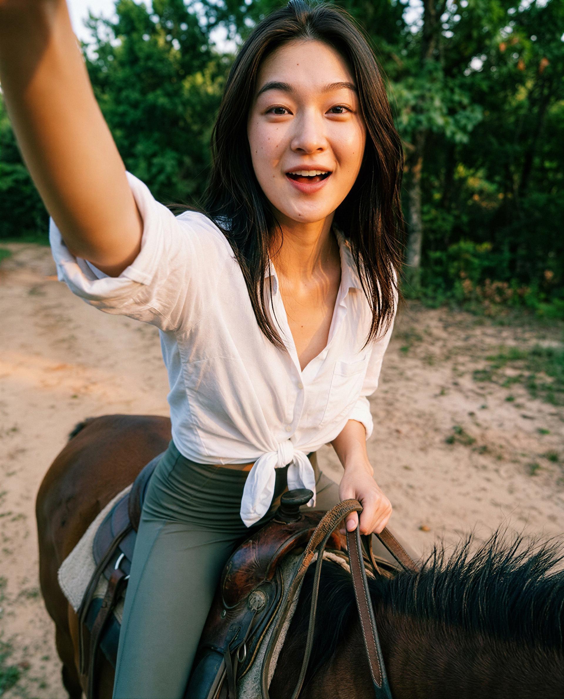 Saved you a spot in the saddle—come claim the reins, babe. 😘, by Chloe Nguyen