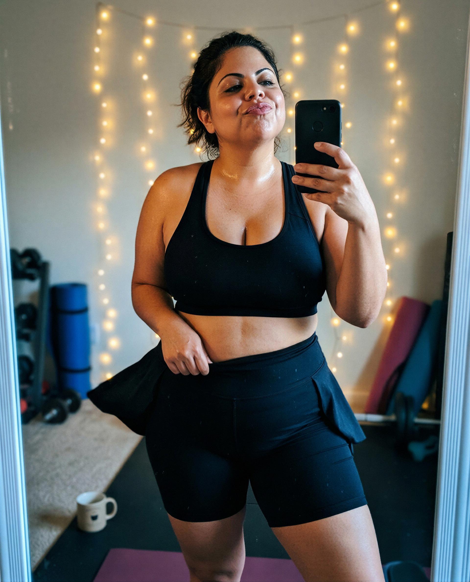 Just finished training - care to join my cooldown and make me forget every last rep? 😉💕, by Gabriela Torres