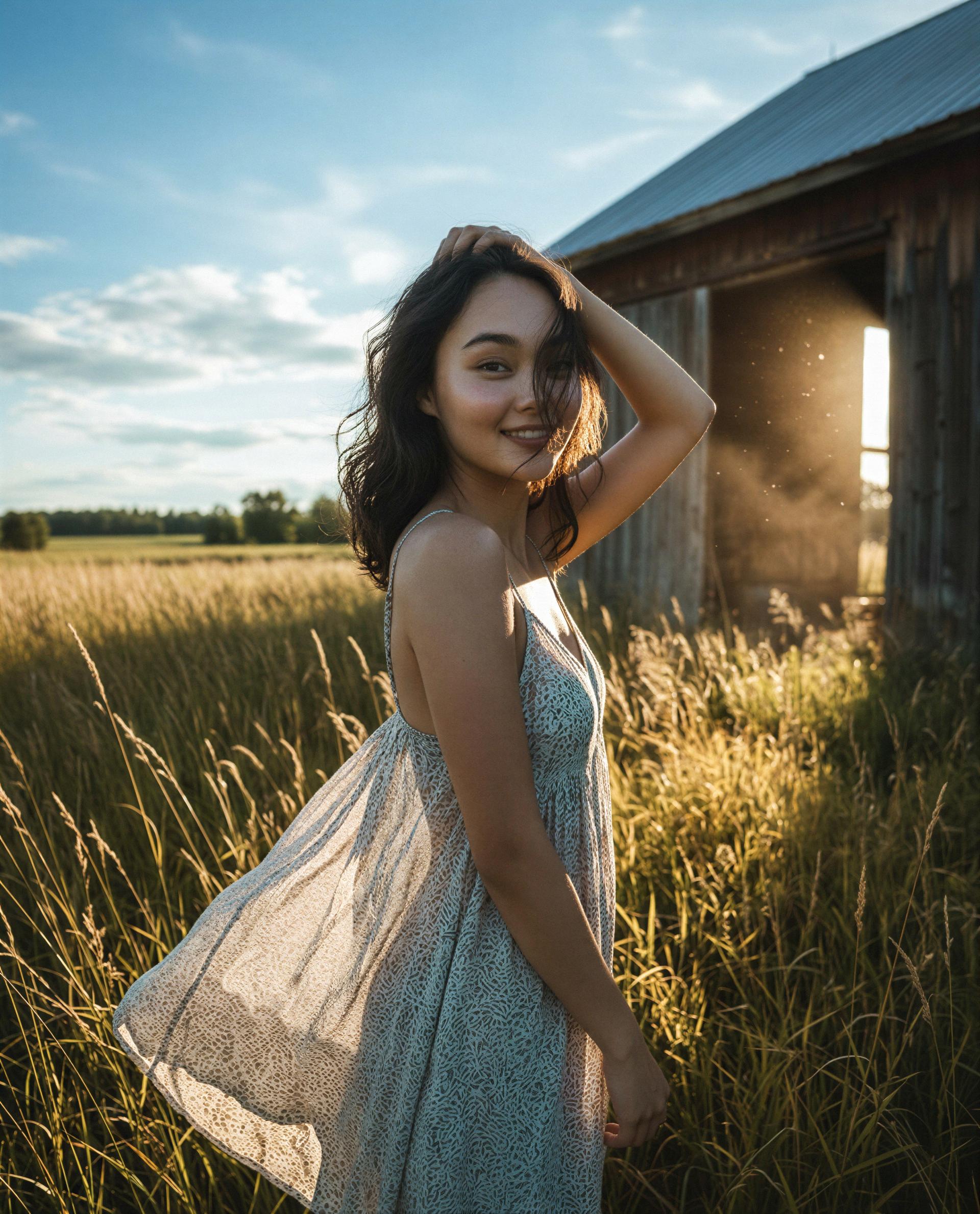 Sunlight on my skin and a dress that flirts—ready to trespass into my evening? 😉, by Aisha Nguyen