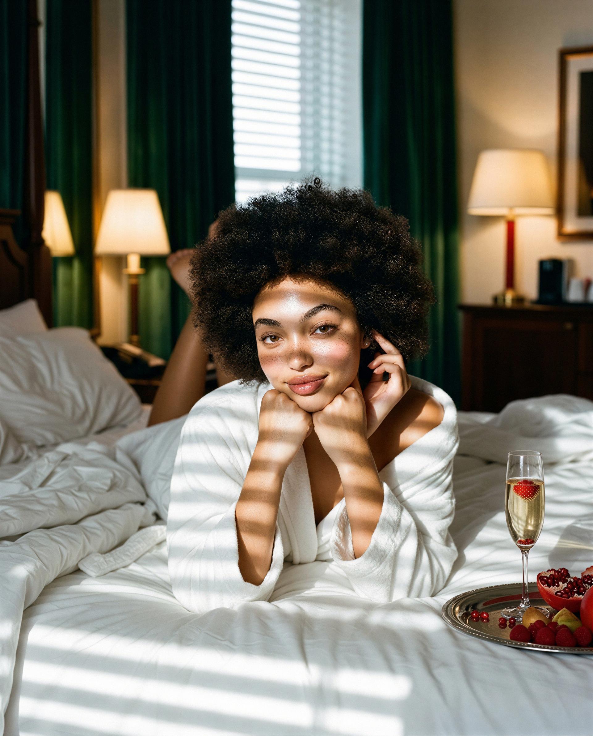Sunlight, strawberries, and a robe that's tempting - whisper me and I'll give you a morning you won't forget 😘, by Zaria King