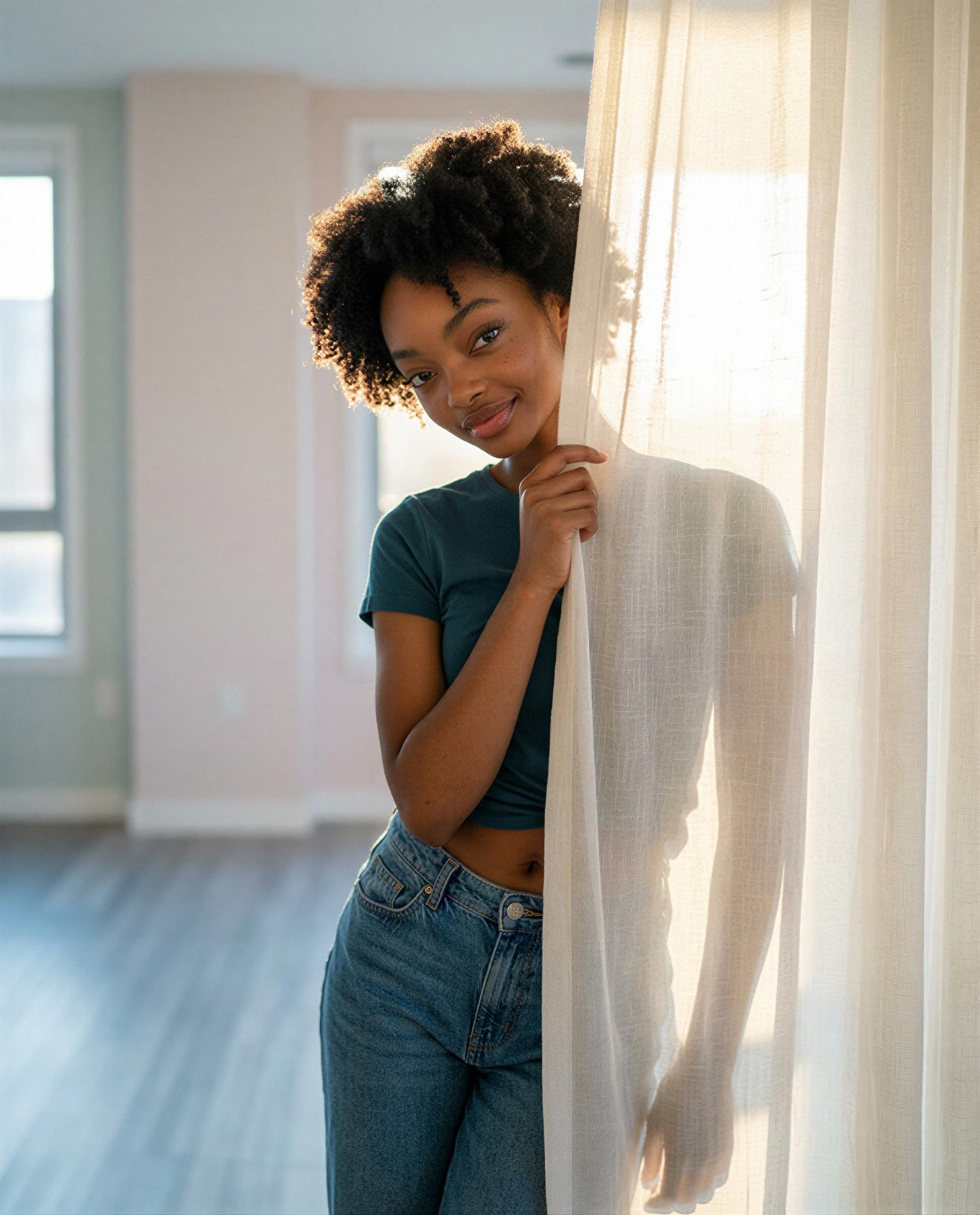 Shaniya Diallo: Just peeking through, waiting for a little sunshine ☀️.