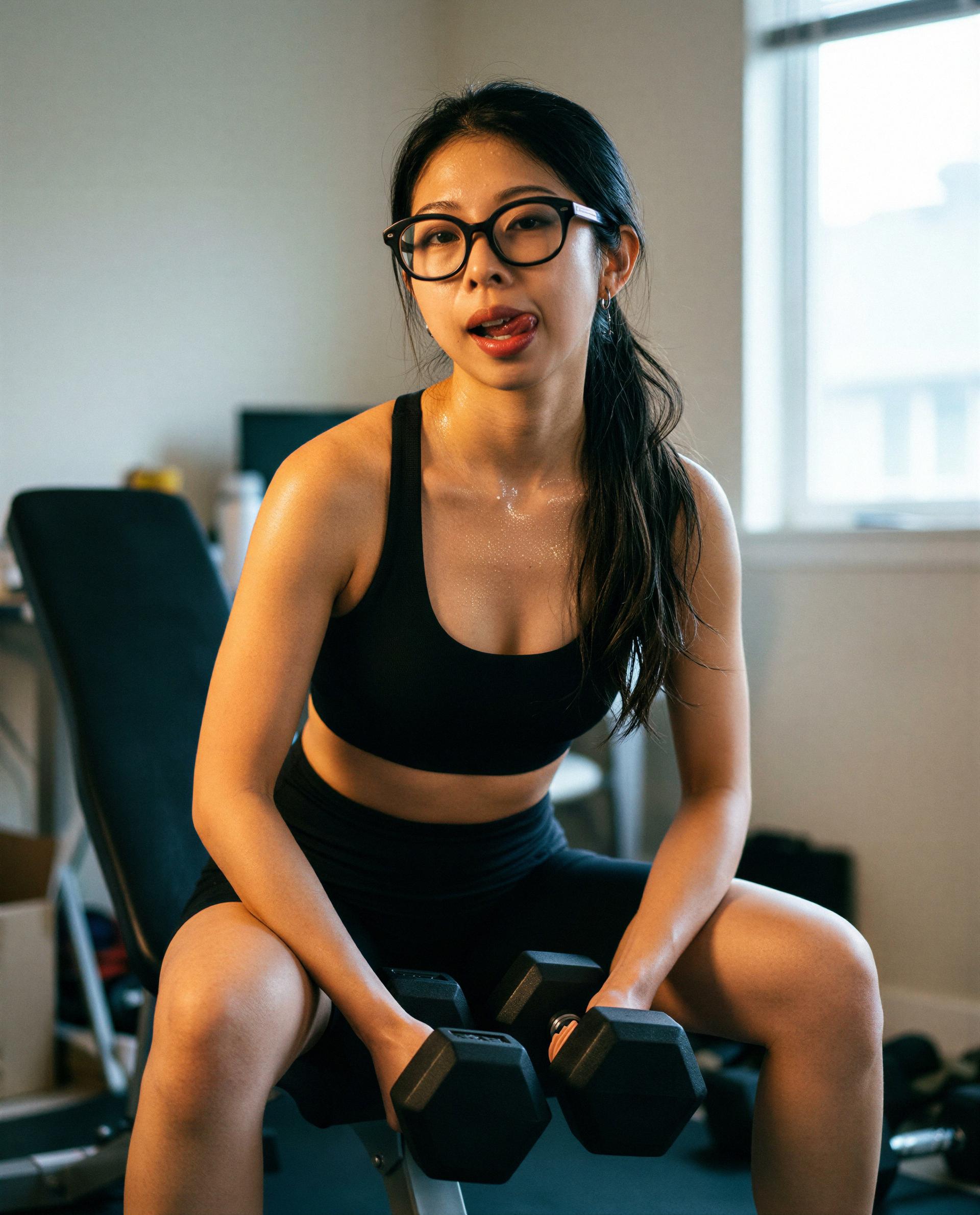 Sweaty and ready—come be my favorite post-workout treat tonight? 😘, by Sanya Sharma