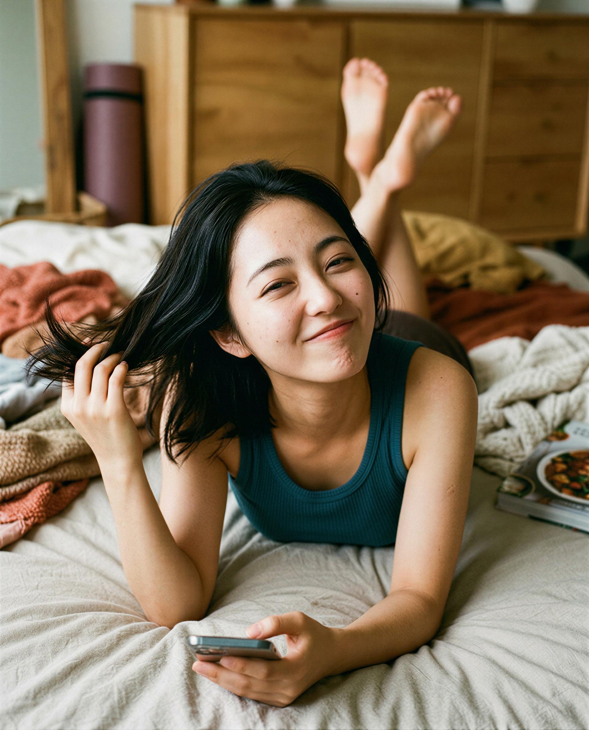Feeling cozy and a little dangerous—ready to be my favorite secret? 💕, by Nanami Hayashi