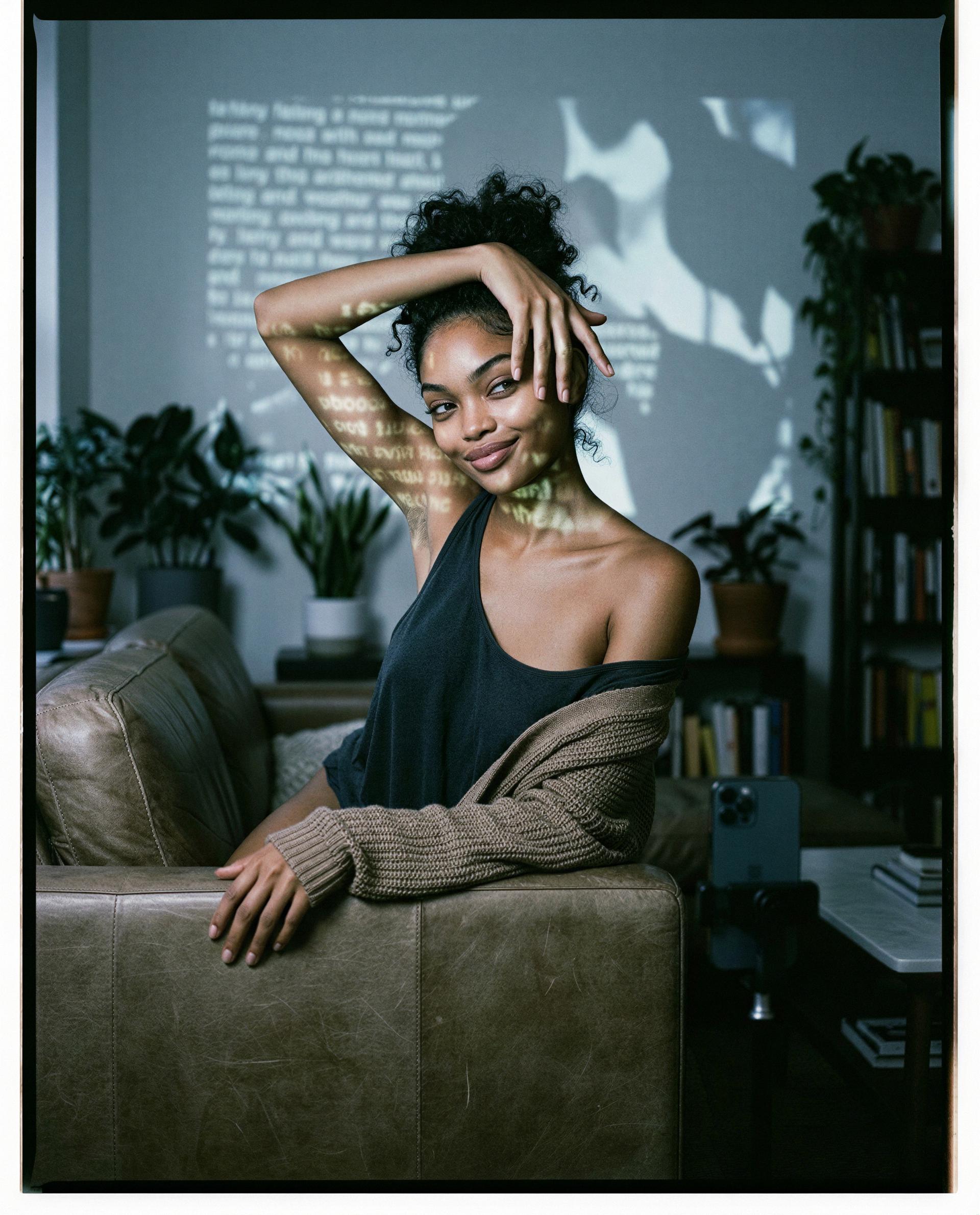 Soft light, crooked smile - tell me one thing you crave and I’ll make it happen tonight 💋, by Samira Zulu