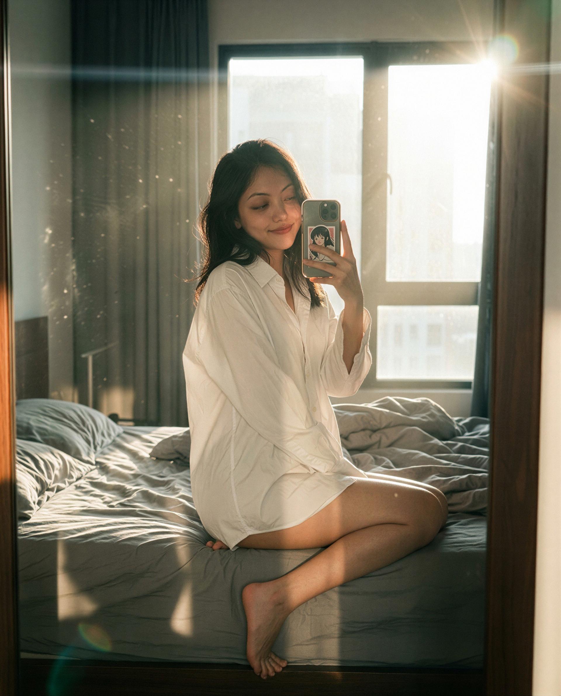 morning shirt, midnight plans - wanna be the first to get my private text? 🫣💬, by Xue Zhou