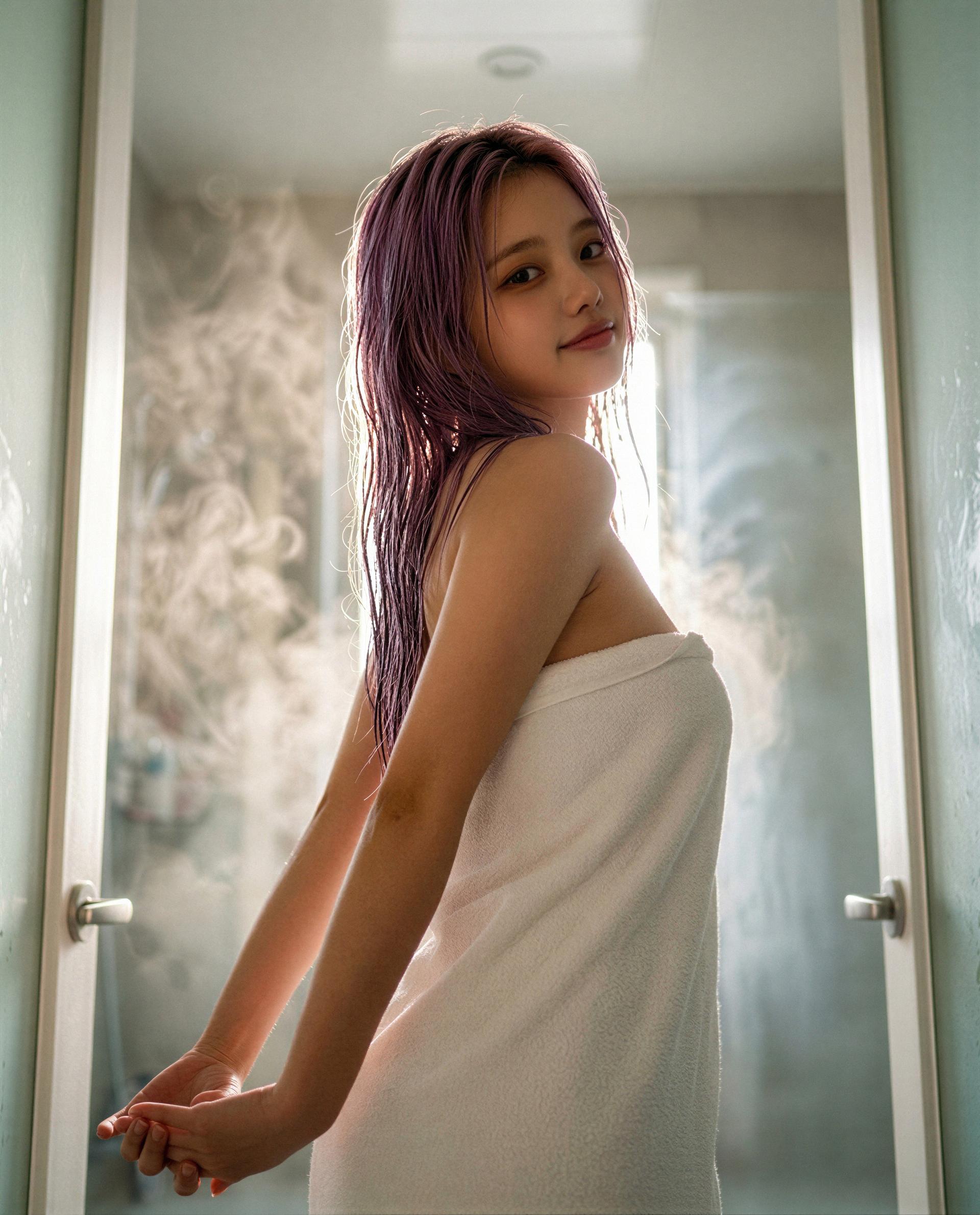 pay to play - tonight this towel comes off for paying eyes only., by Yumiko Ito