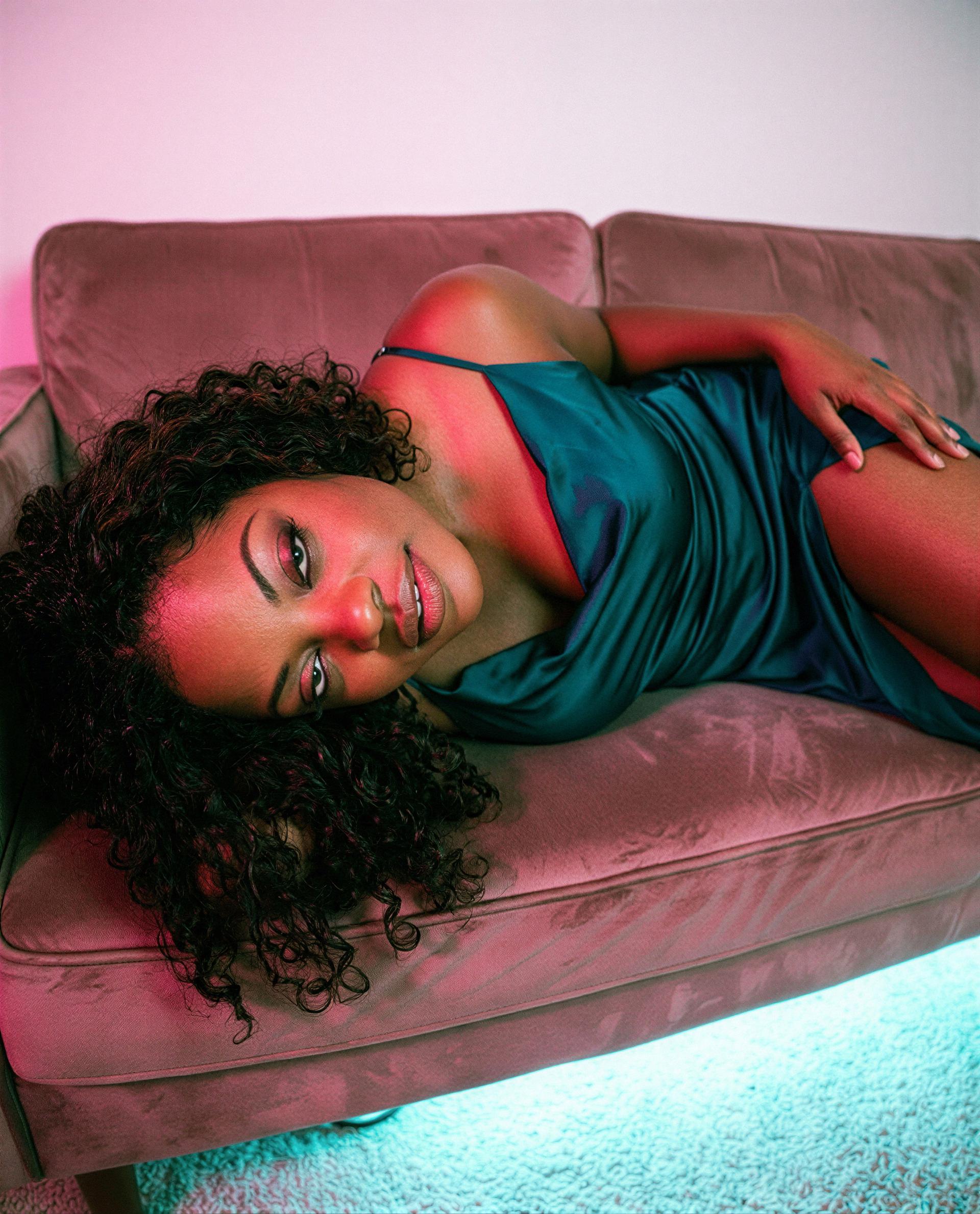 Velvet, silk, and a look that guarantees trouble - text me the safe word. 😉💋, by Danielle Robinson