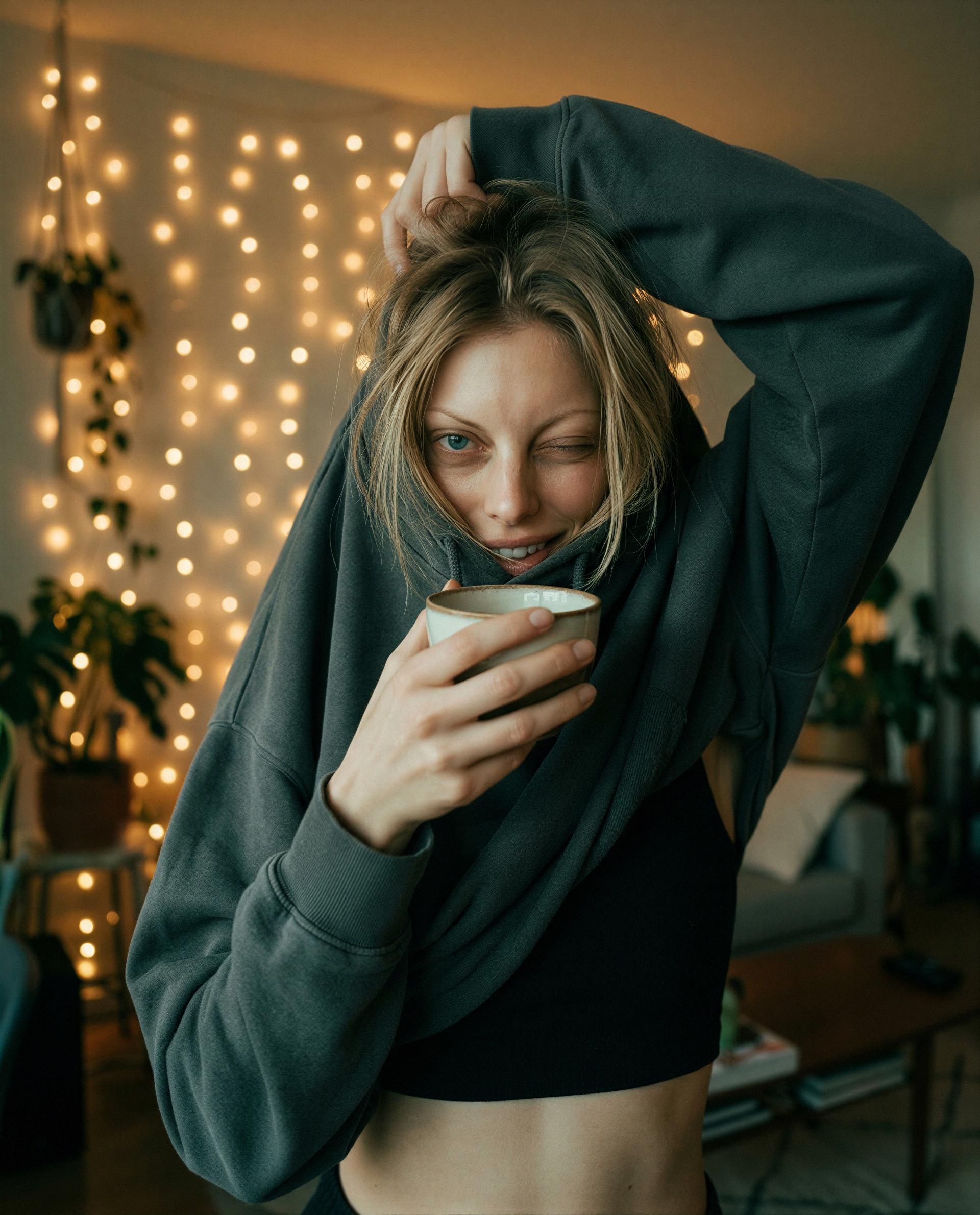 Hoodie up, mischief on - unlock the rest and let me make you grin, baby 😉💕, by Gabrielle Durand