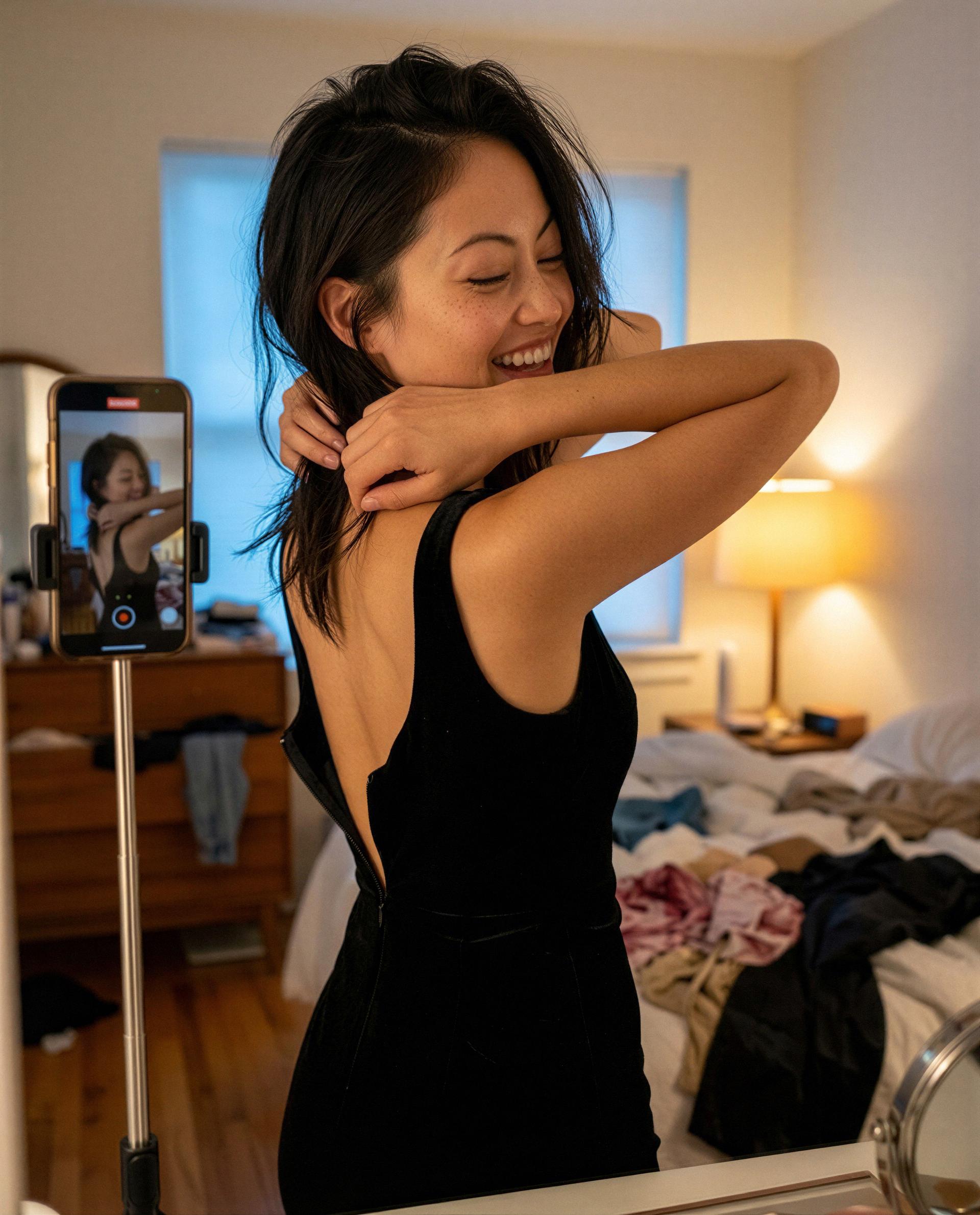 felt bold and zipped it up—drop a tip and I’ll send the unfiltered clip 😳🔐, by Gulnara Liu
