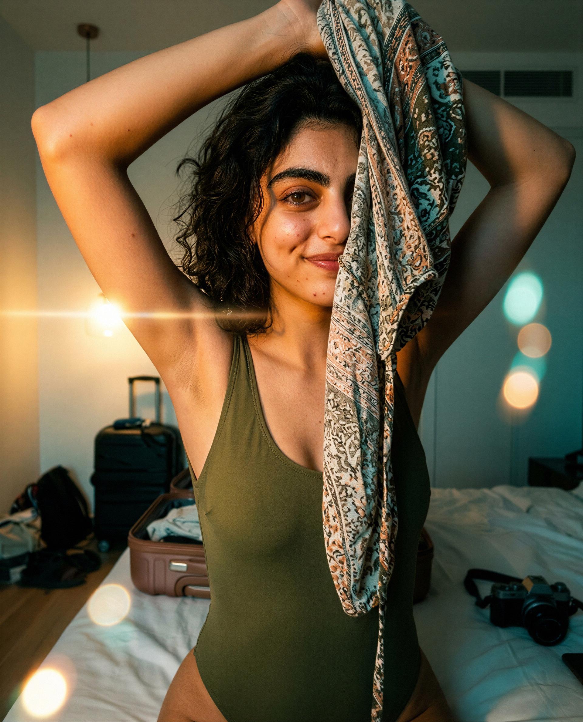 Suitcase open, swimsuit on - come unpack me in private tonight 💋, by Hana Gal