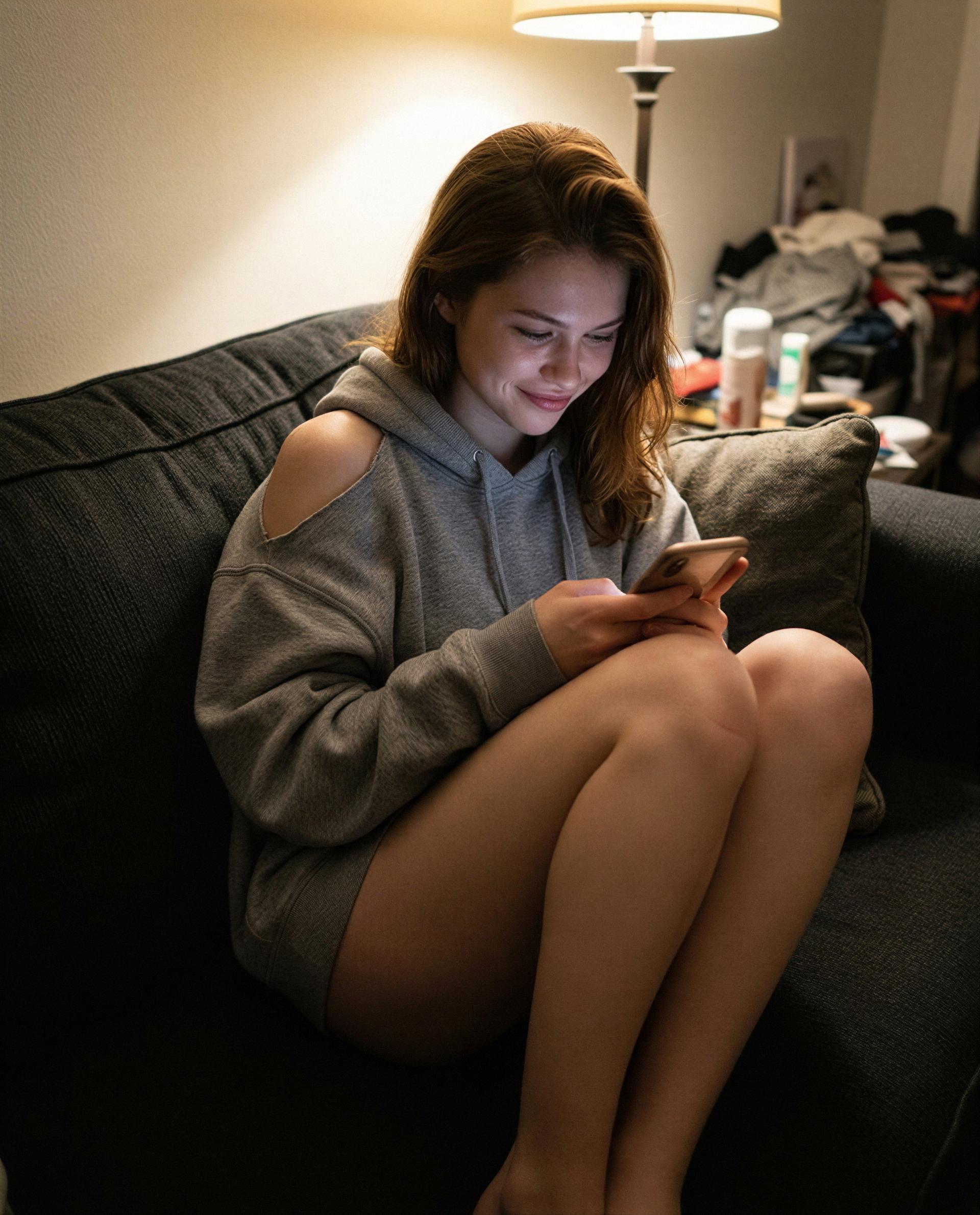 Hoodie, soft light, and a totally honest crush on whoever tips me - go on, be that person 🥺, by Saoirse Higgins