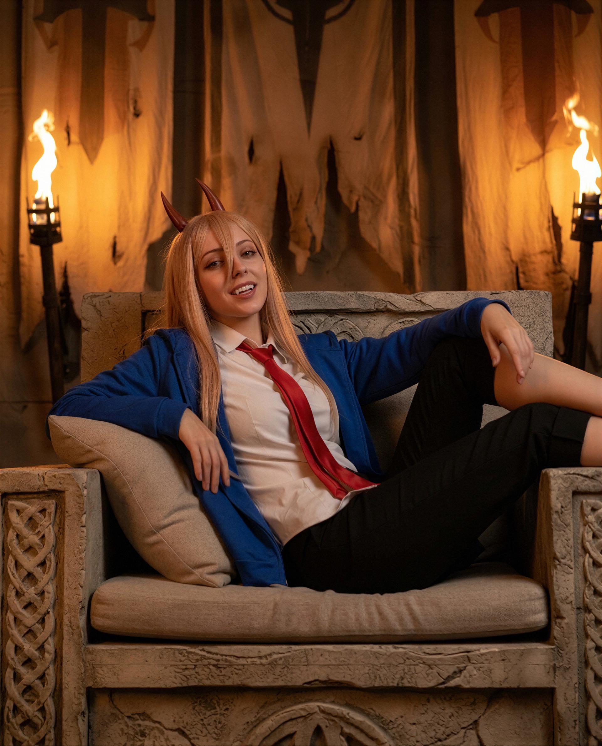 Throne, horns, and an empty lap—prove you’re worthy, babe. 😉, by Melike Yildiz