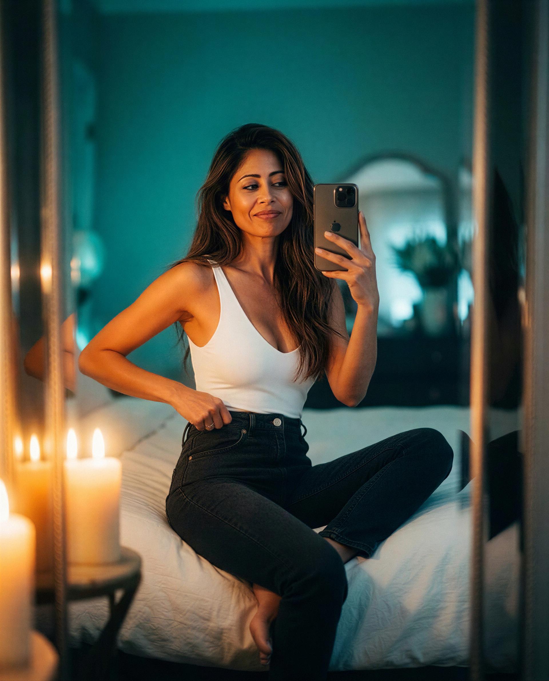 Wearing my favorite white top and fewer excuses - come claim the rest, babe. 💕, by Juliana Silva