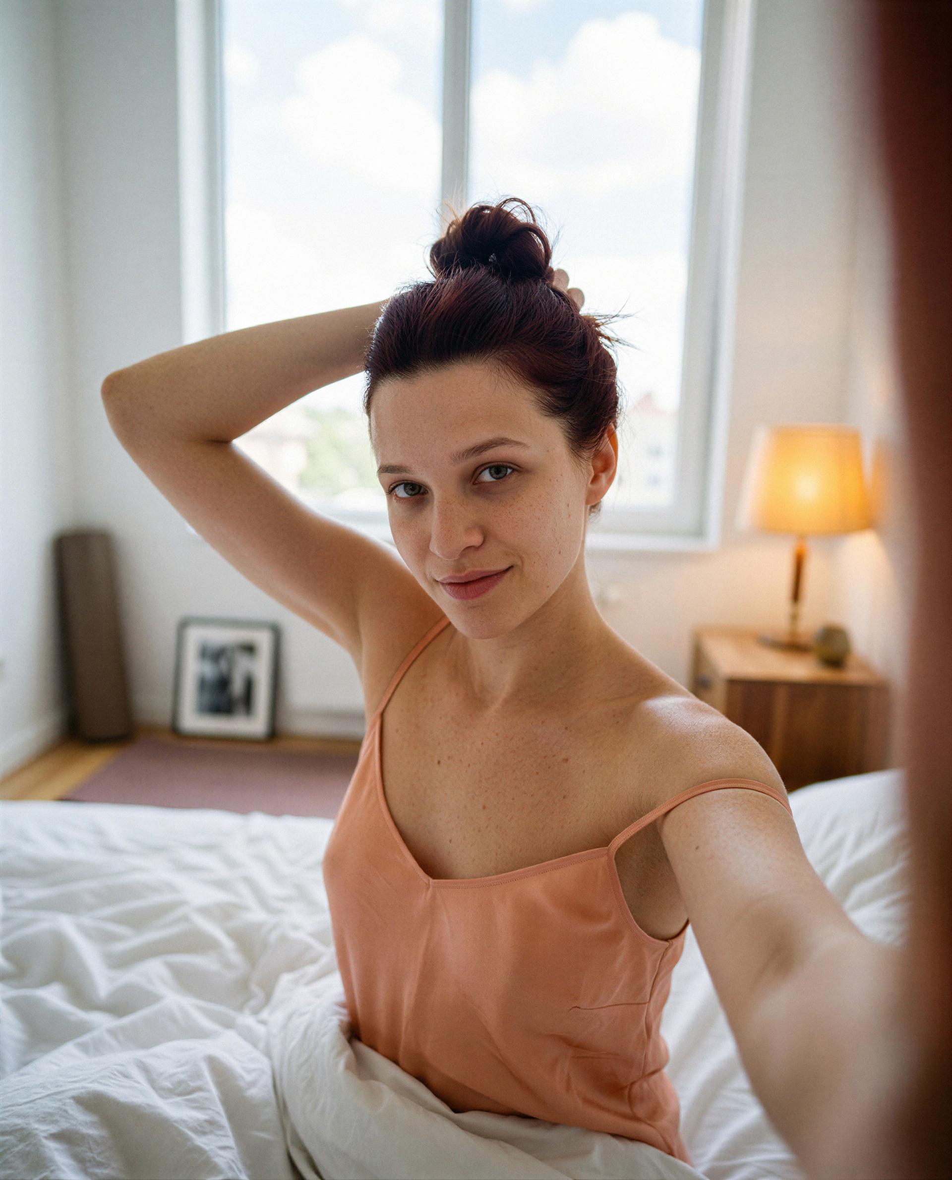 Bedhead, soft light, and me—want an exclusive backstage pass? 😘, by Anna Ricci