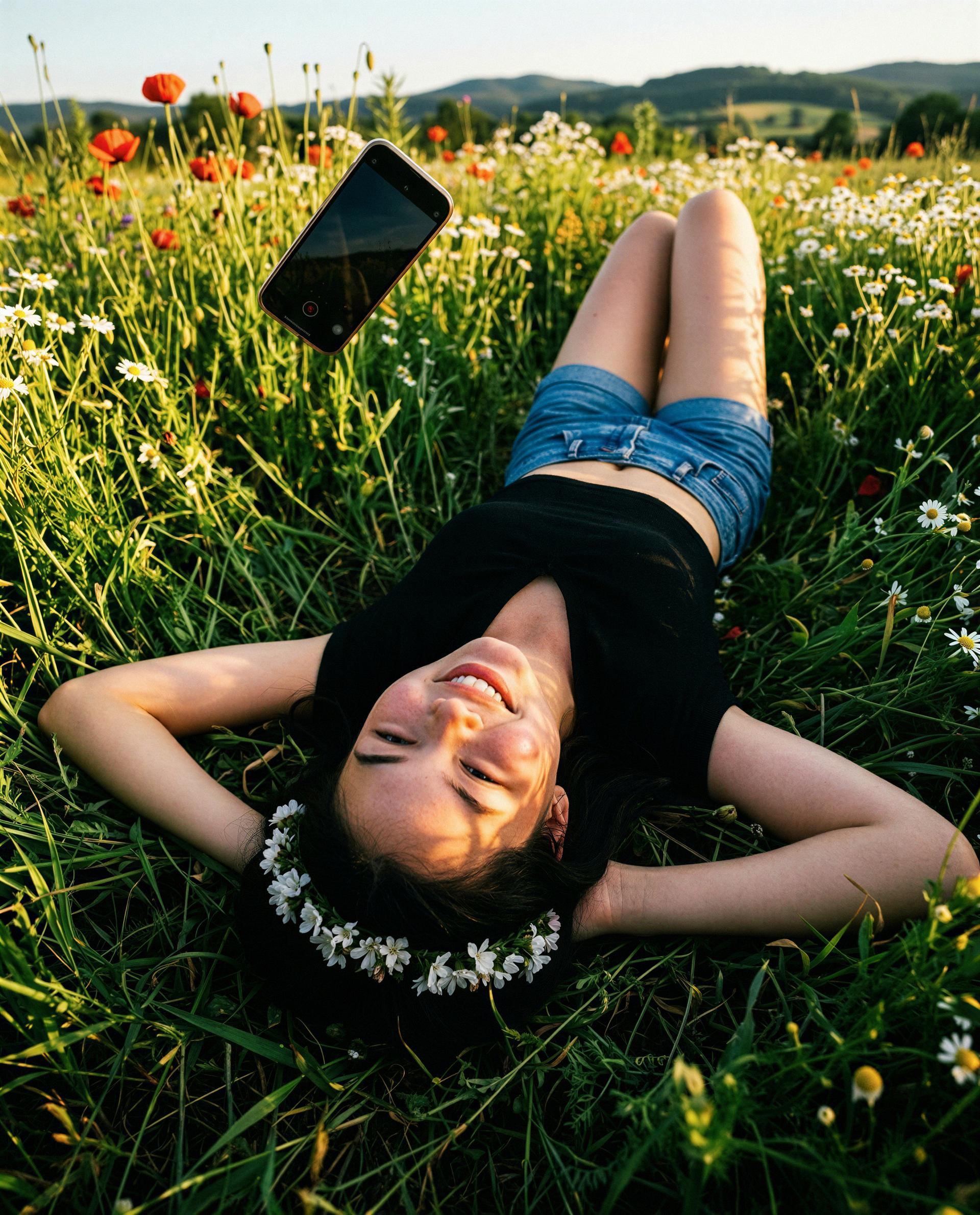 Petals in my hair and a naughty plan just for you—wanna be the first to see? 😘, by Yuna Nakamura