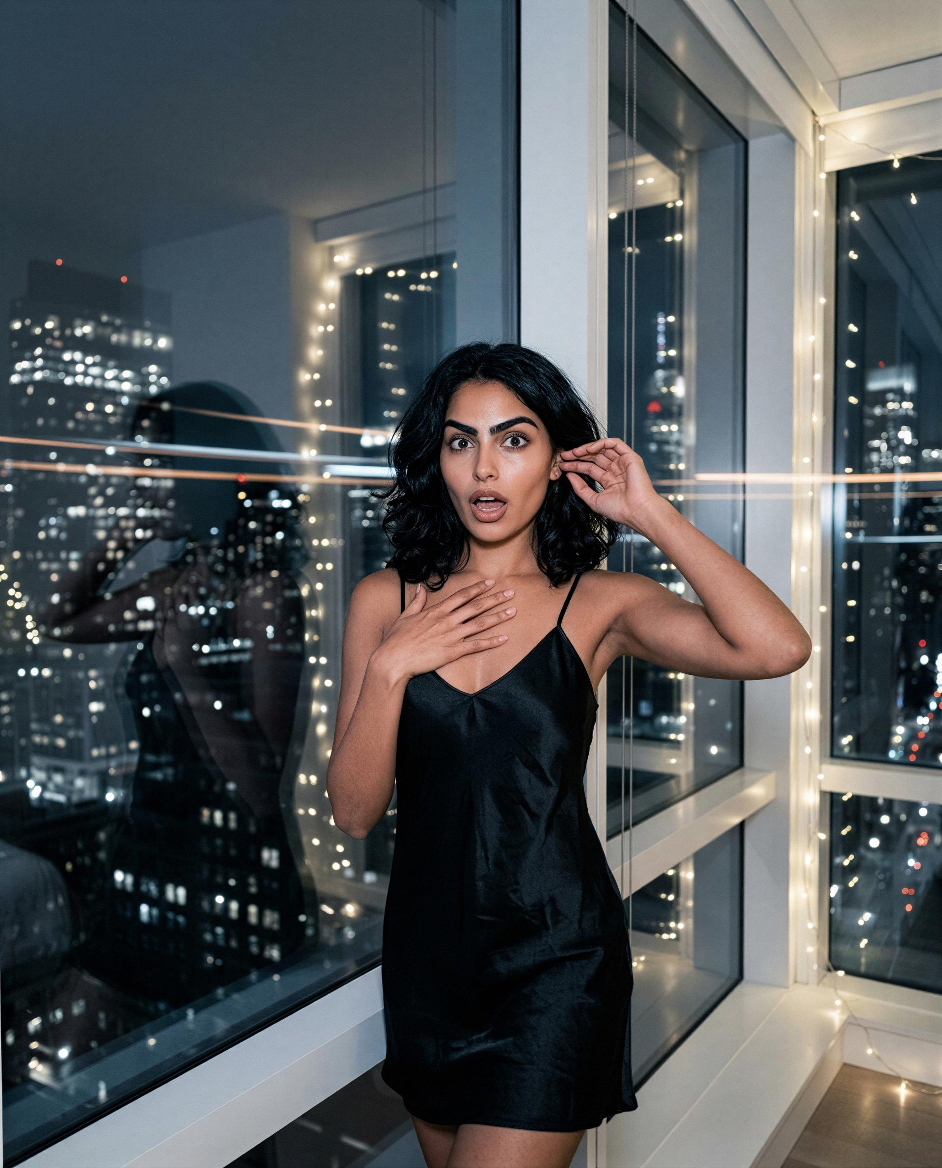 I slipped into satin and accidentally invited temptation—are you answering? 🫣💋, by Inaya Siddiqui
