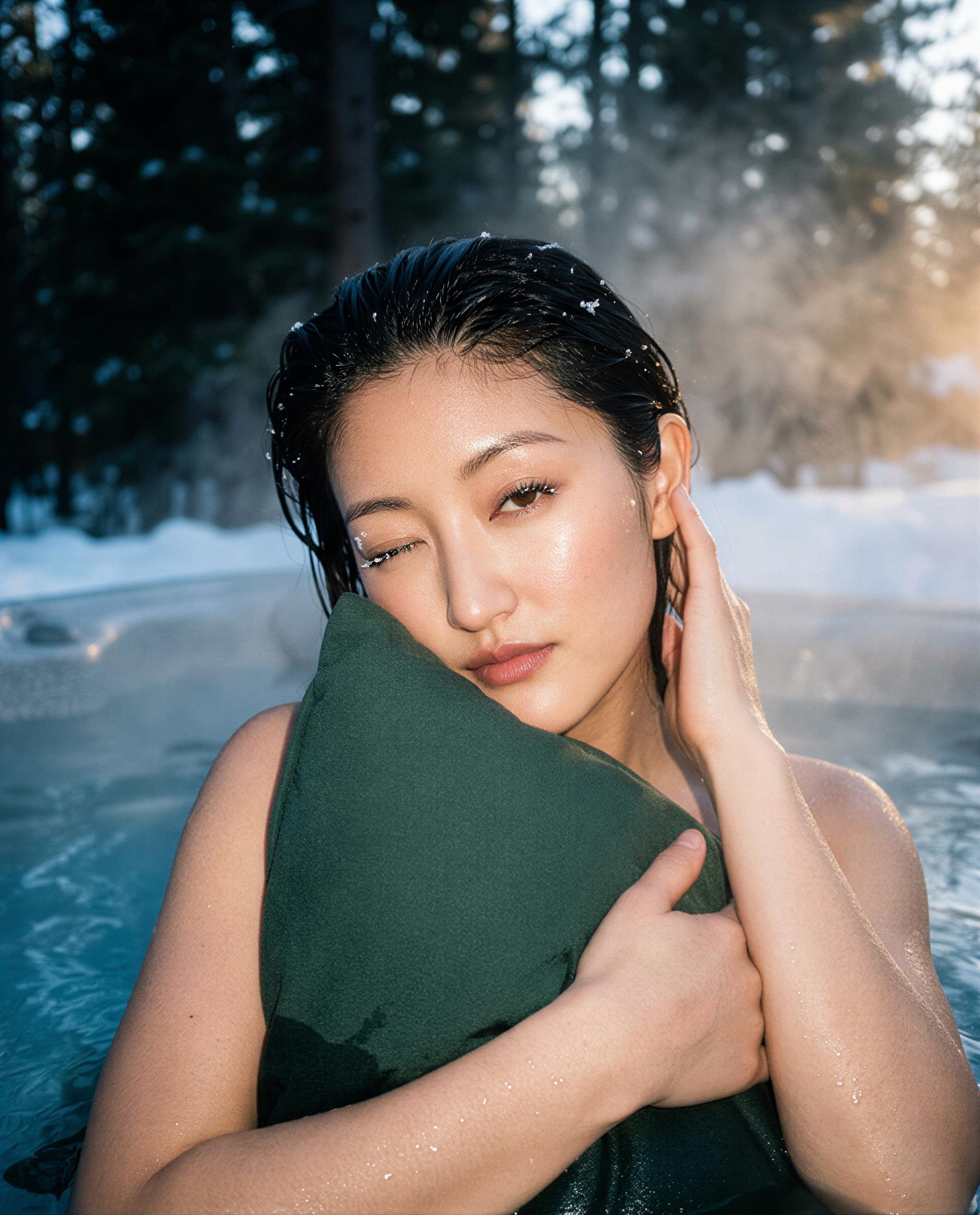Snow on my shoulders, steam at my fingertips — unlock tonight and I’ll make it worth your wait., by Leila Nguyen