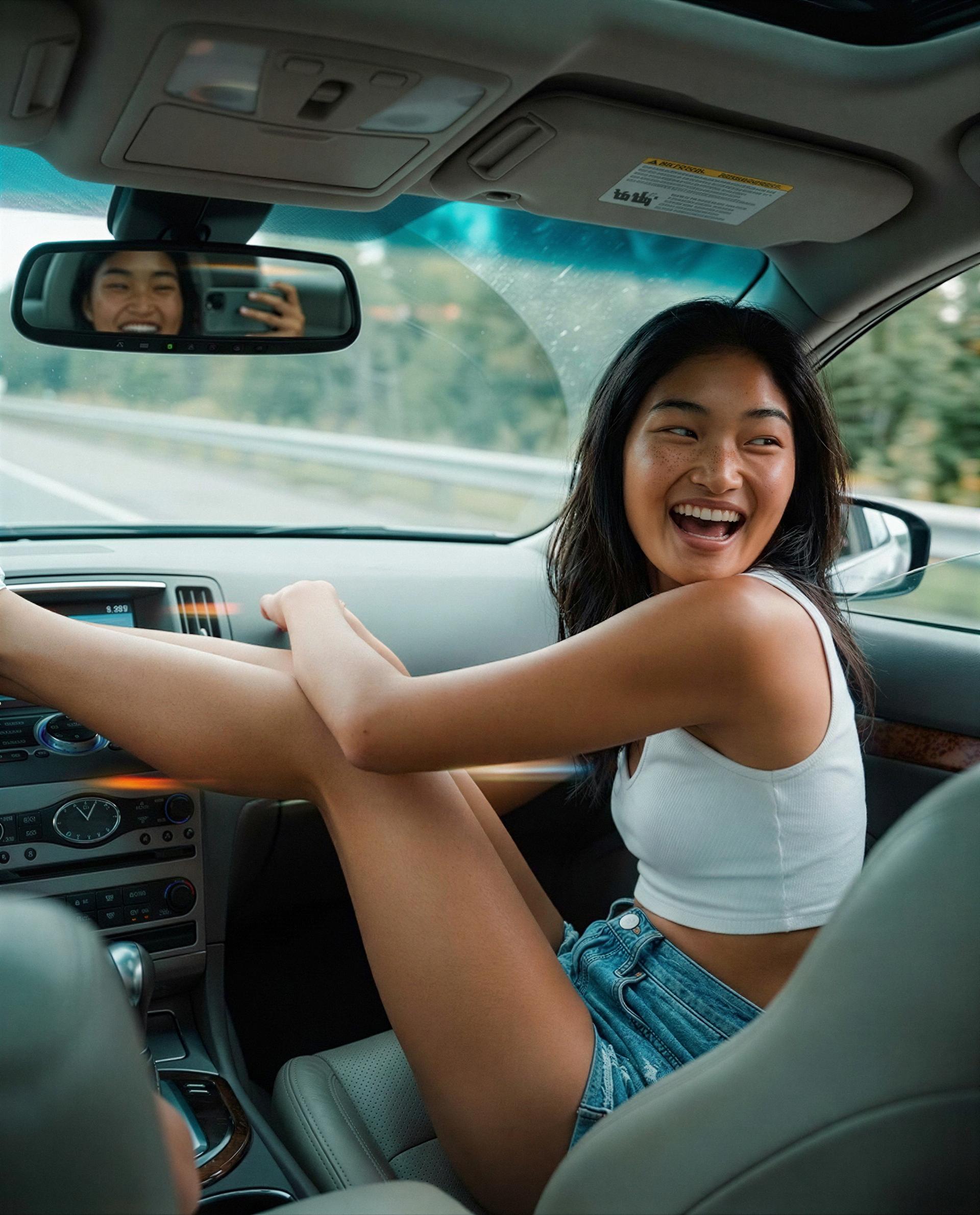 Got room in the front - come sit close and I’ll make this drive unforgettable, babe 😘💕, by Priya Toktogul