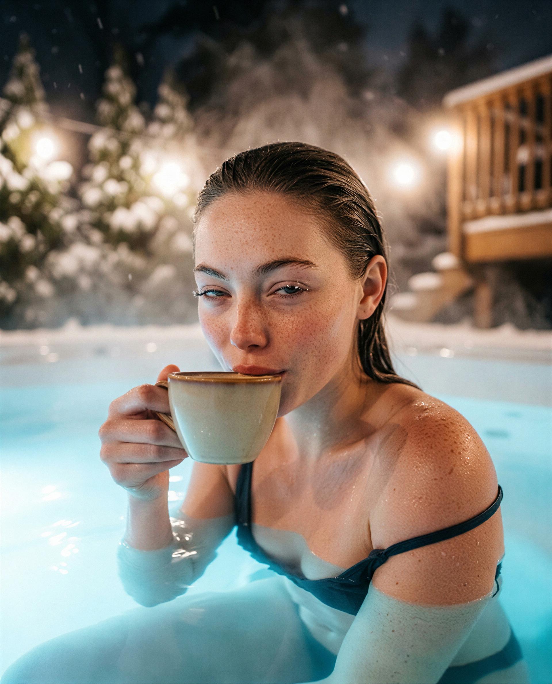 Sipping away my worries, who's joining? ☕️💦 — Matilde Kennedy