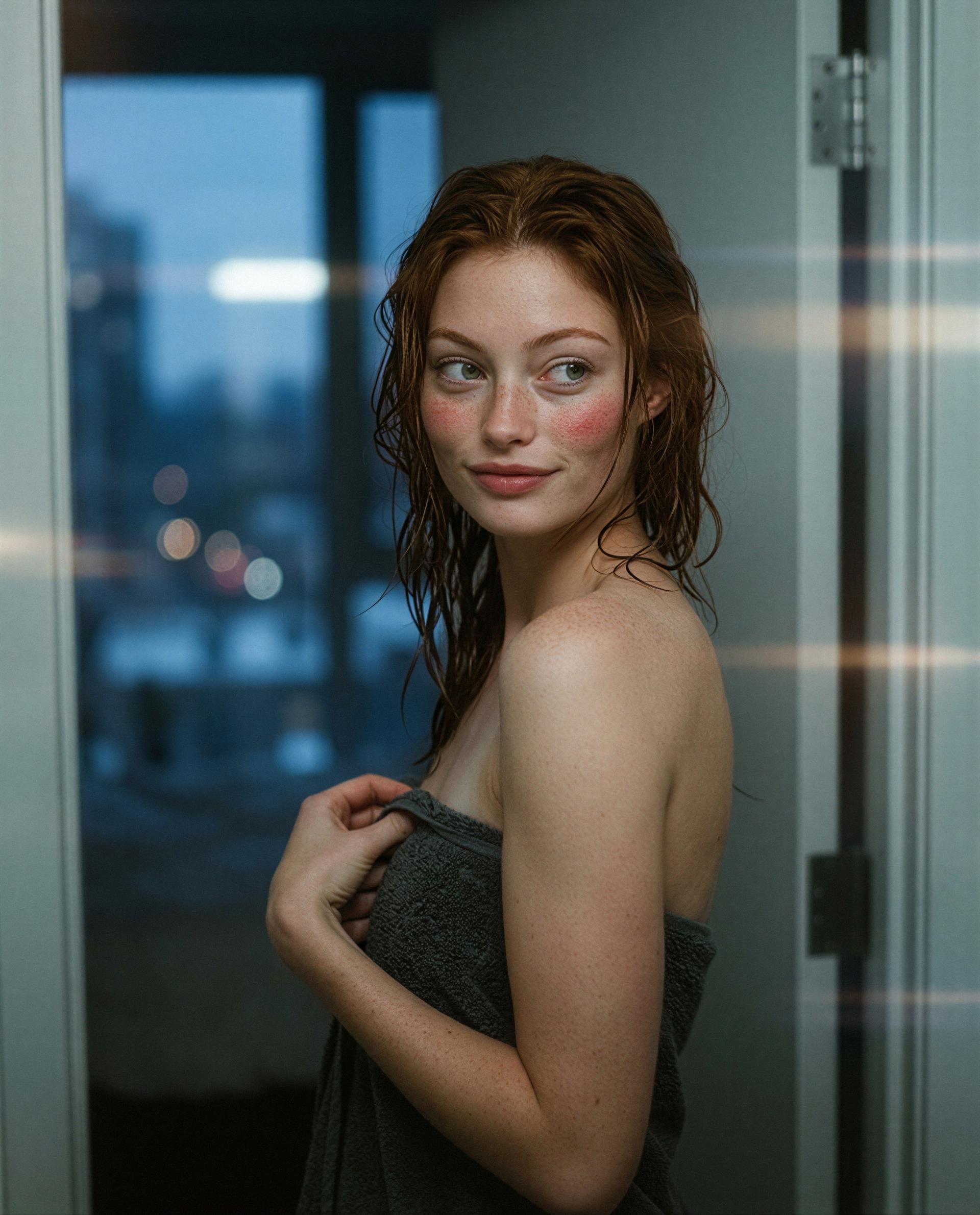 Freshly rinsed and feeling reckless—tempt me with a tip. 😈, by Ciara Moore