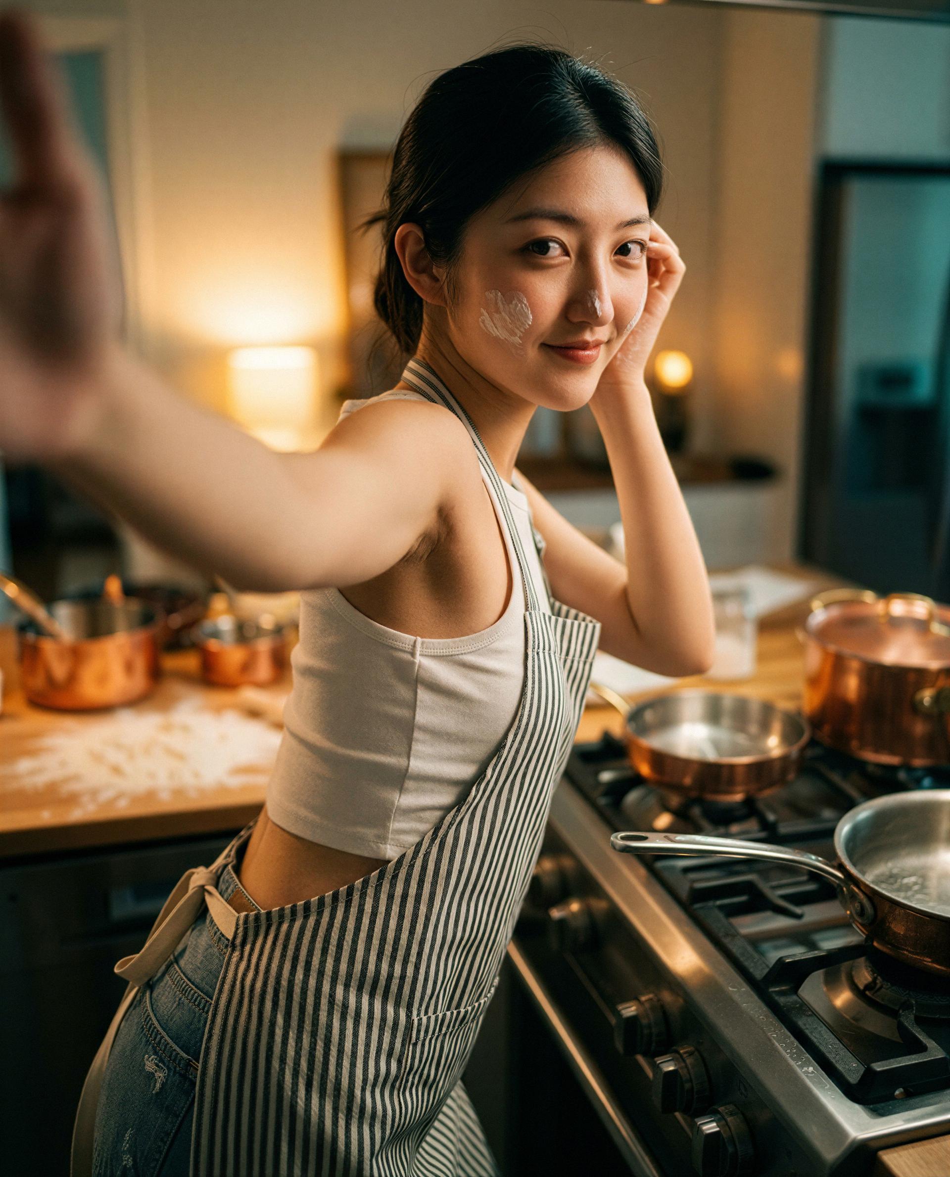 Flour on my cheek and the stove's still warm - come taste what I made just for you 😉💕, by Chantara Widodo