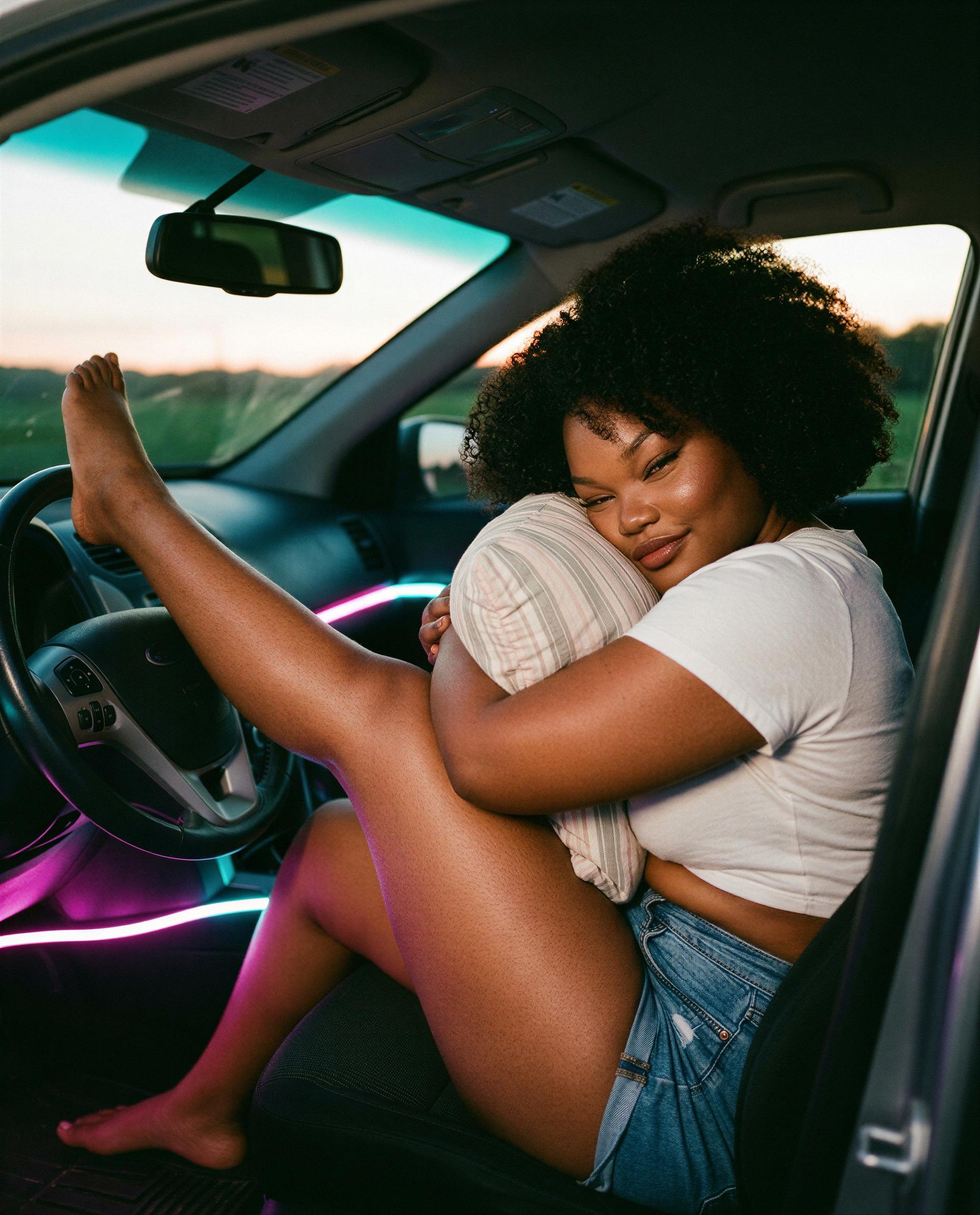 Cozy car, risky shorts - book my after-hours show if you can handle the heat 😈, by Essence Johnson