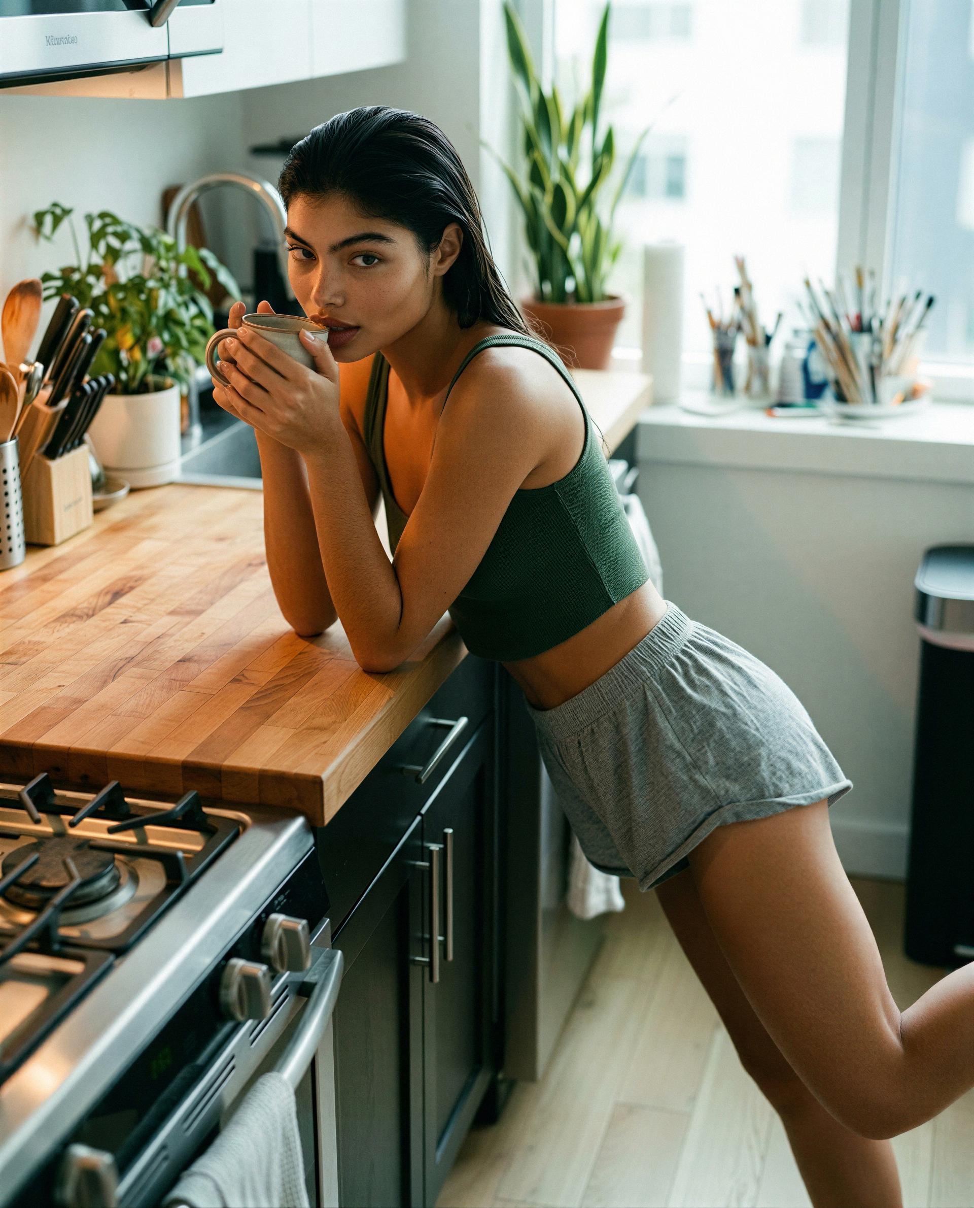 Brewed something warm and a little dangerous - care to be my private taste‑tester? 😳, by María Vargas