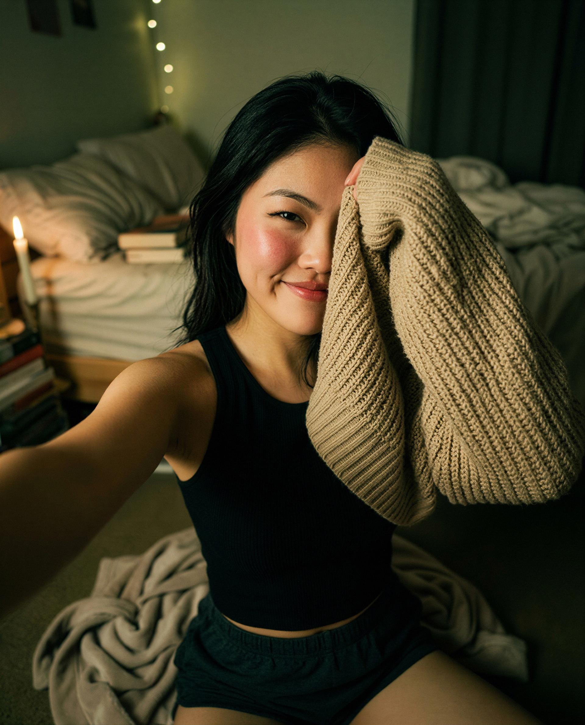 i'm playing hide-and-seek with my sweater - winner gets a no-filter show just for them 😳✨, by Hana Kurmanbek