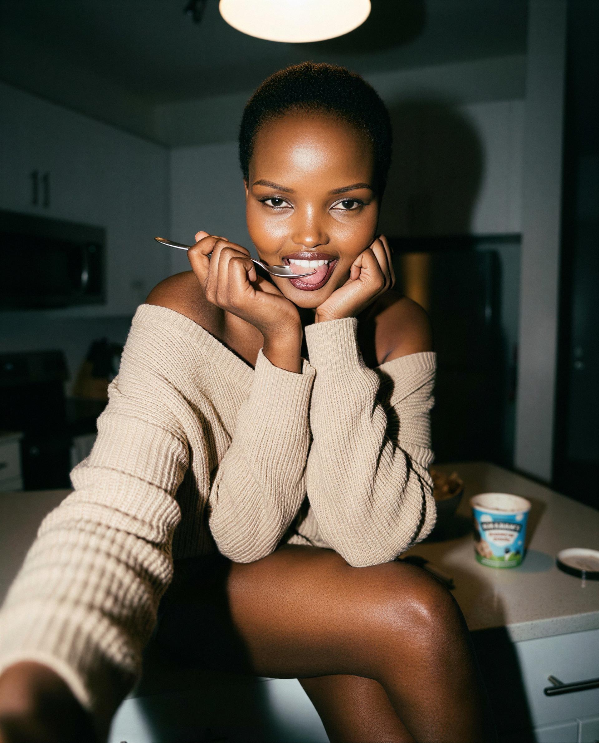 Midnight snack? I’ve got something sweeter than this pint—come get a taste 😘, by Tchaba Cherif