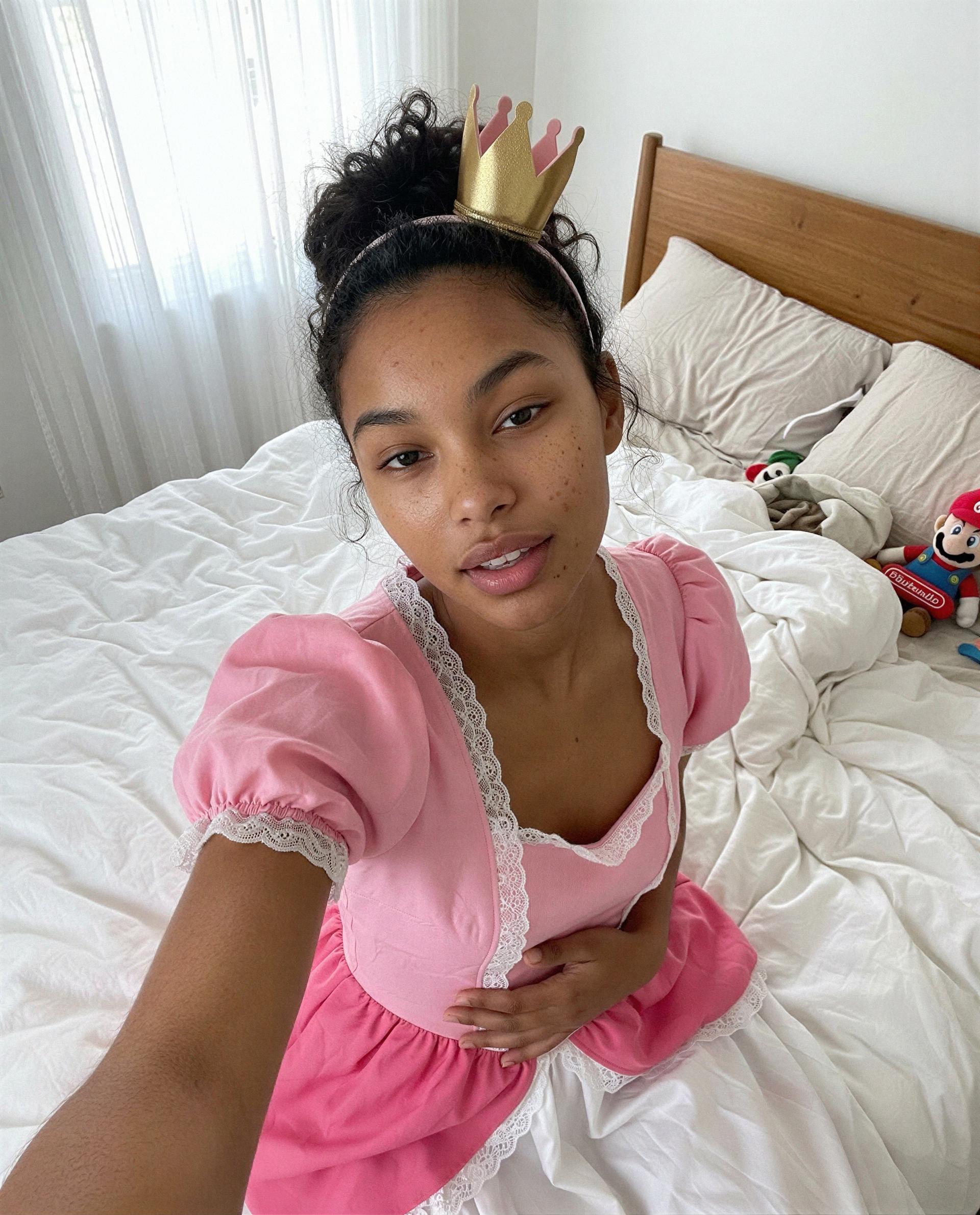 i'm in my little princess mood—would you be my private guest for a bedtime coronation? 🥺👑, by Ayanna Quaye