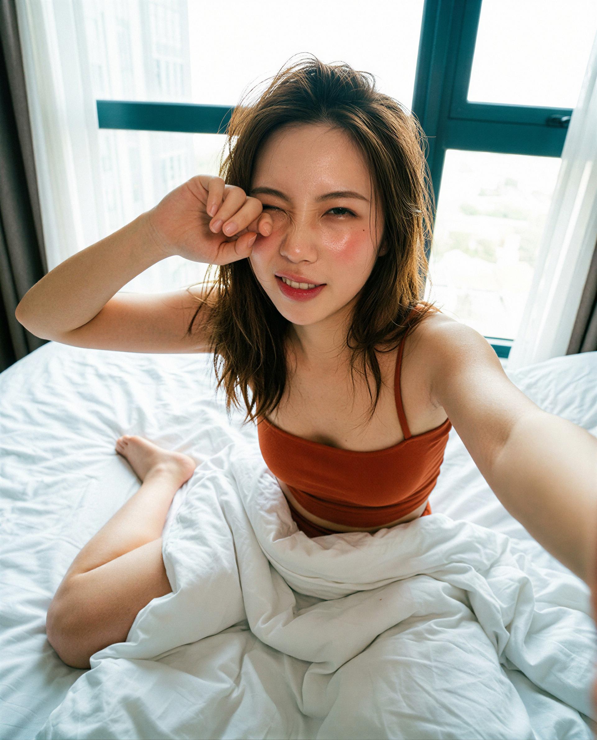 Woke up messy and mischievous—unlock me and make this morning ours 😘, by Daisy Ping Zhang