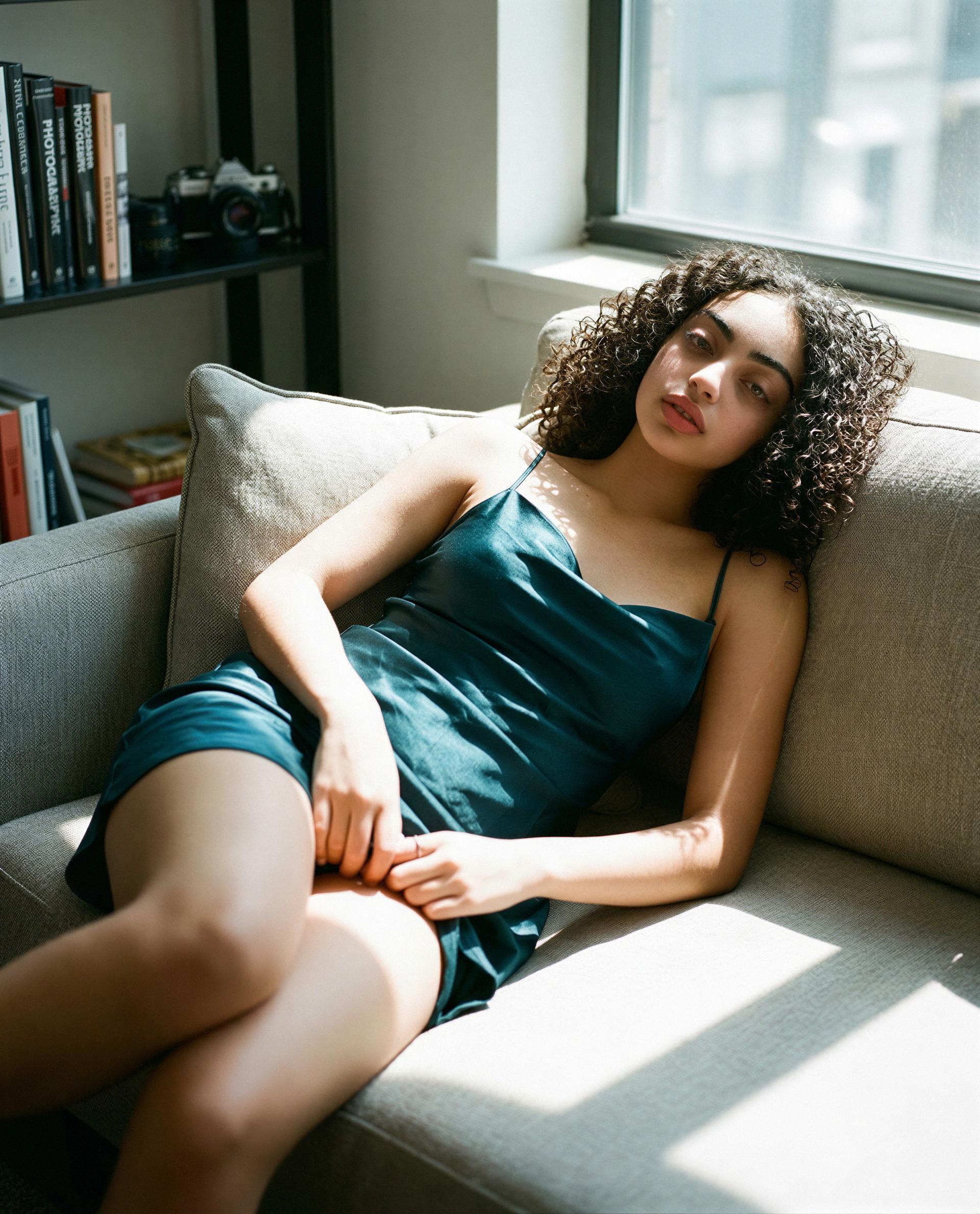 Lounging here, imagining your hands—let's stop pretending. 😉💕, by Fatima Hassan