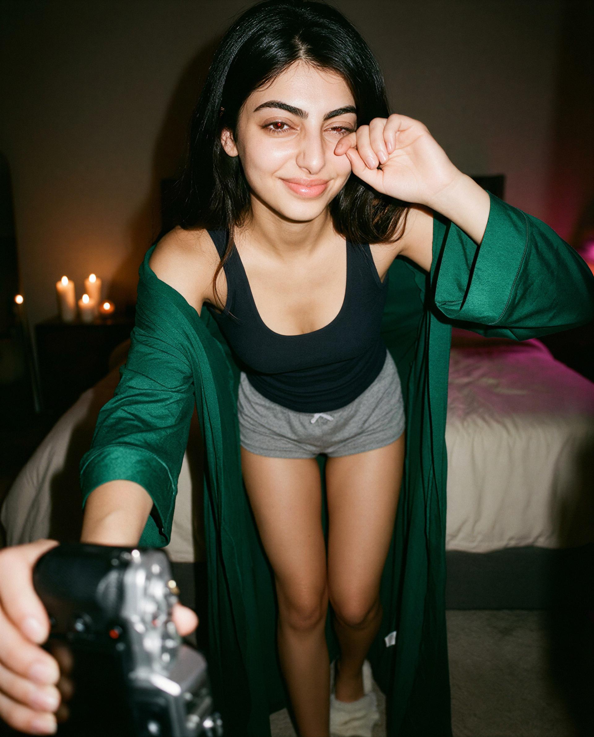 barely awake and already reckless—want to join me for some hush-hush mischief? 😈🫣, by Zeina Şahin