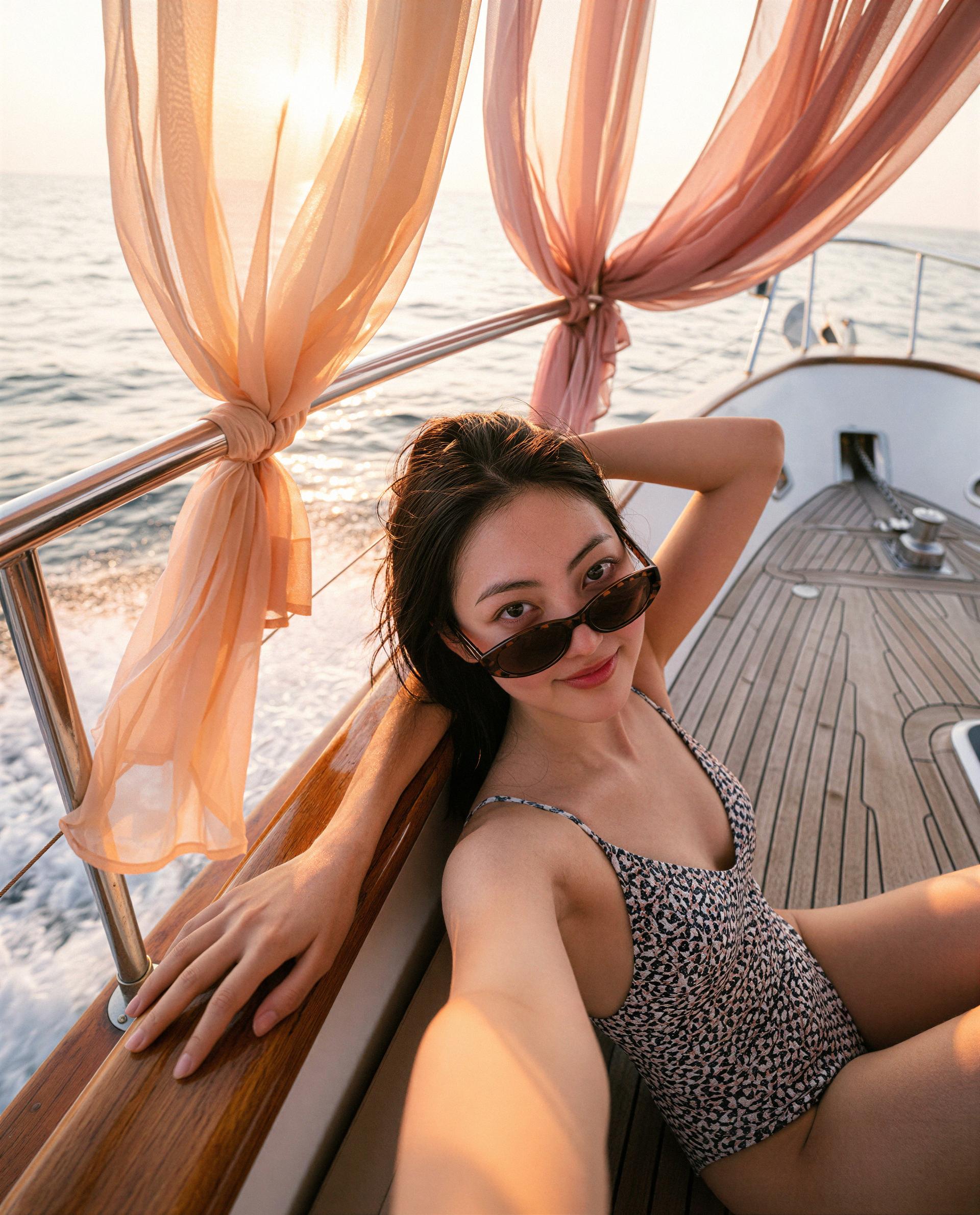 Sunset, sea, and me—ready to make tonight unforgettable? 😉, by Ayesha Lee