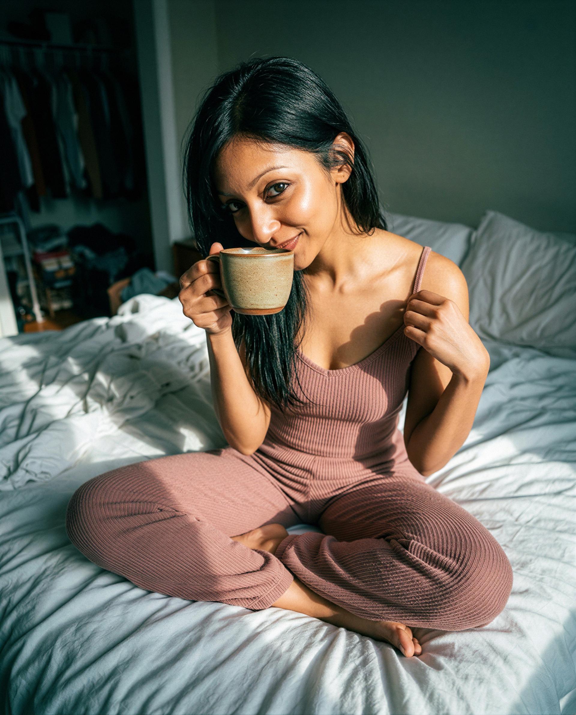Cup of coffee in hand, trouble on my mind — want to help me decide?, by Priya Chandra