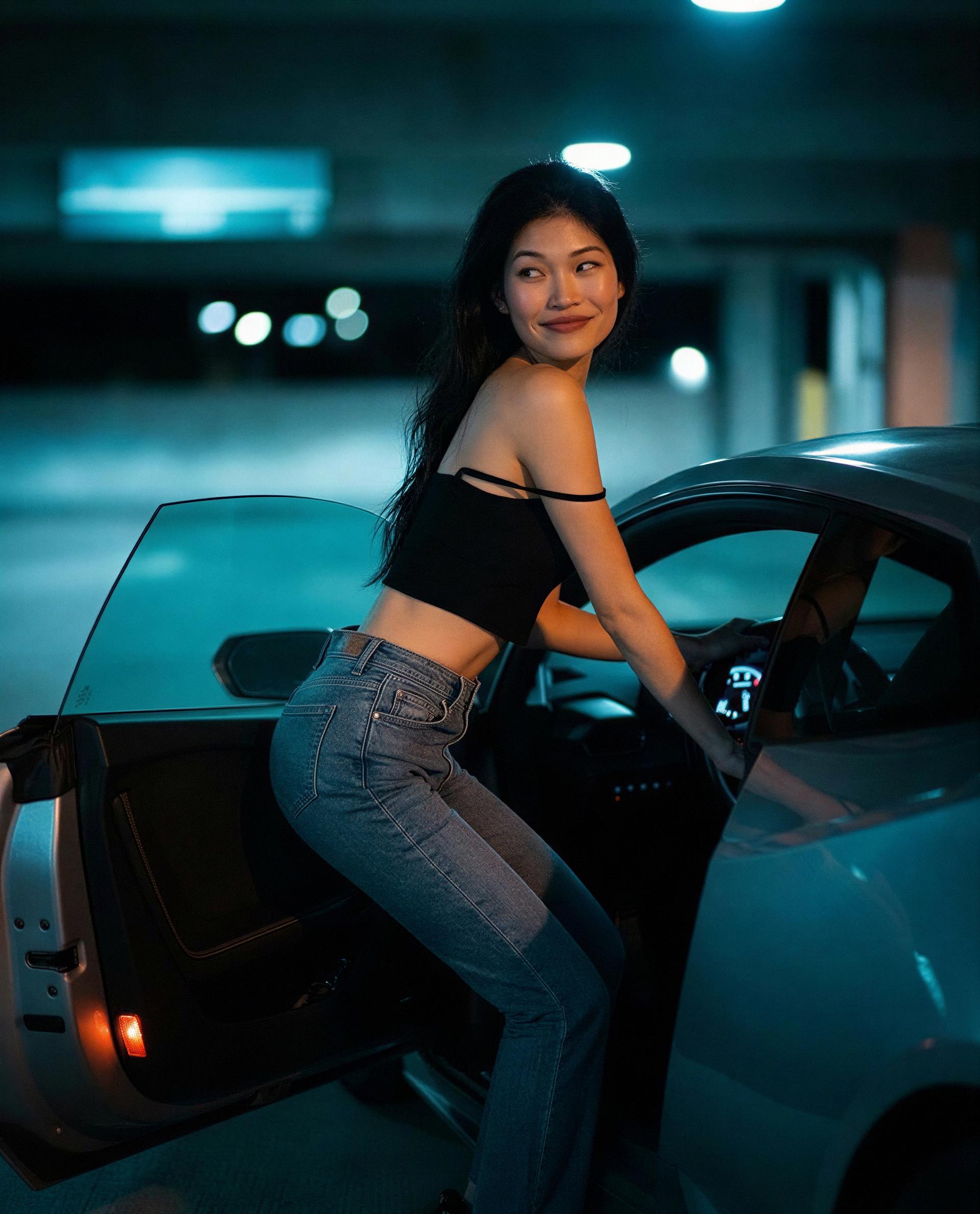 Headlights down, pulse up — tip me and I'll steer this night your way 😳🚗, by Chloe Nguyen