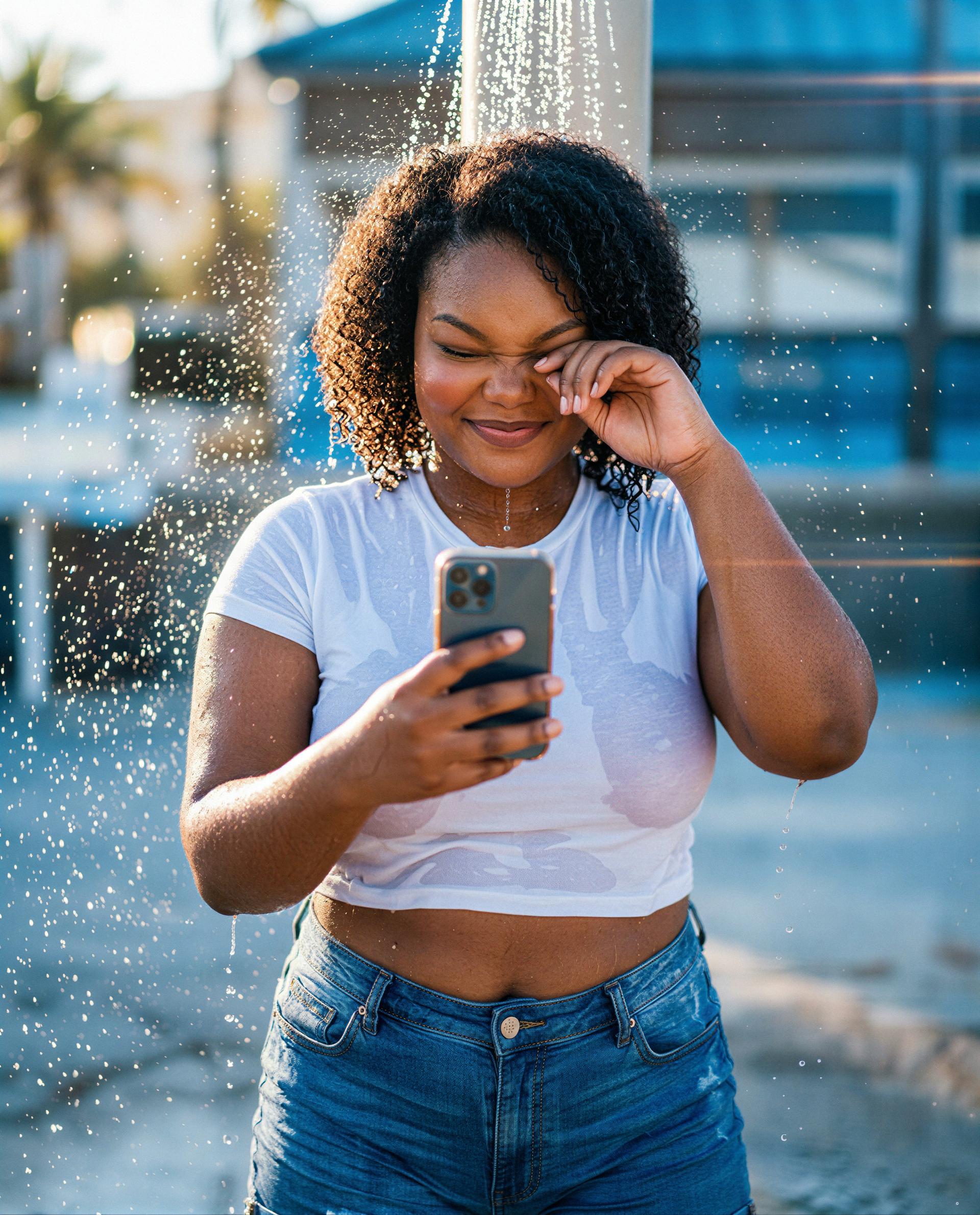 Shower's on, shirt's clingy—think you can handle a private encore? 😏, by Essence Johnson