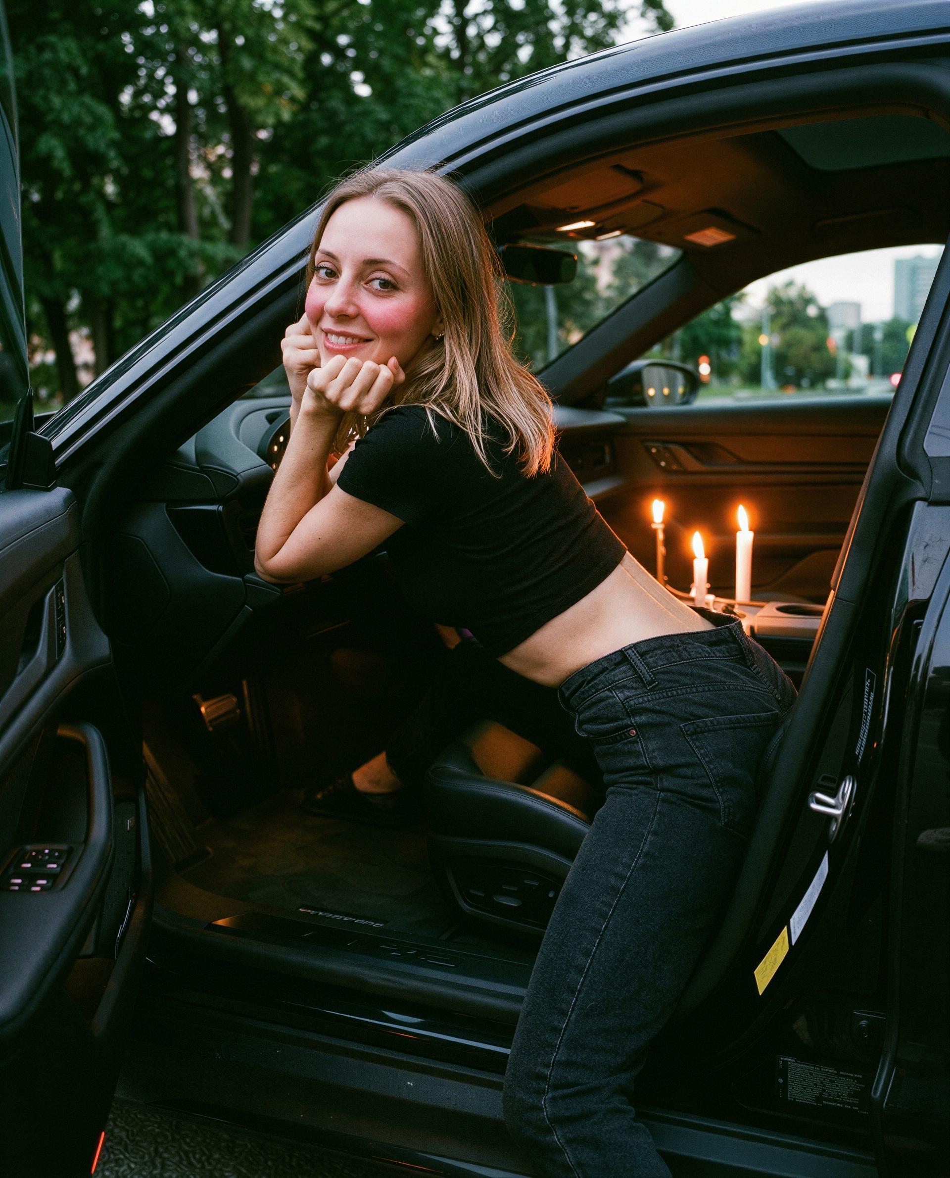 Candlelit backseat with your name on it—don't keep me waiting 😉, by Melike Yildiz