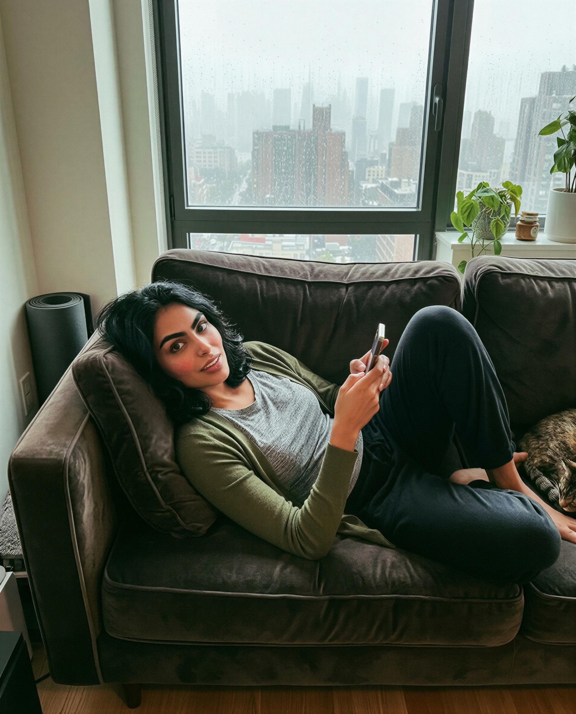 rain on the windows, me on the couch - buy a naughty encore and i'll show you the rest 🫣💋, by Inaya Siddiqui