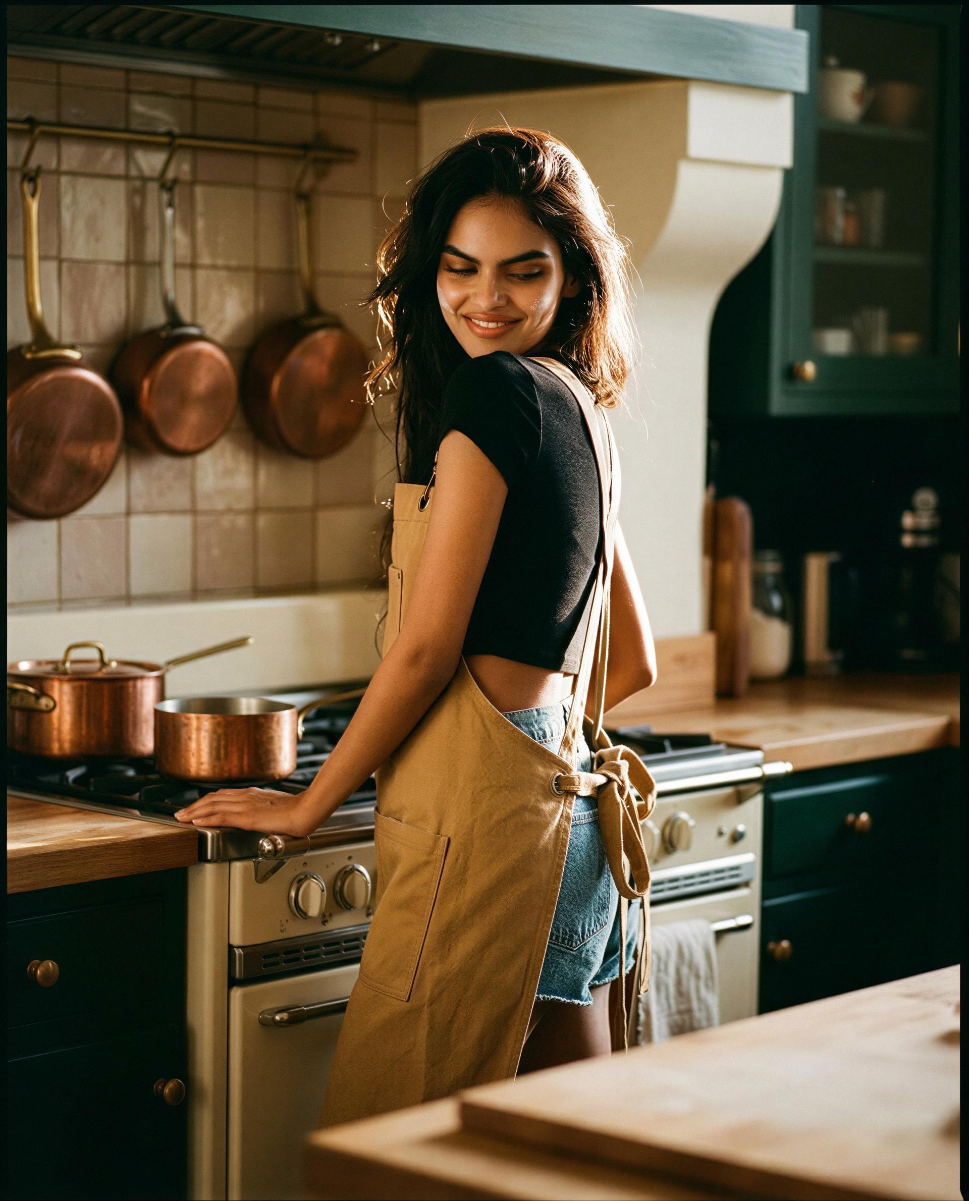 Apron’s on - want to be my favorite secret ingredient, babe? 😘💕, by Tara Siddiqui