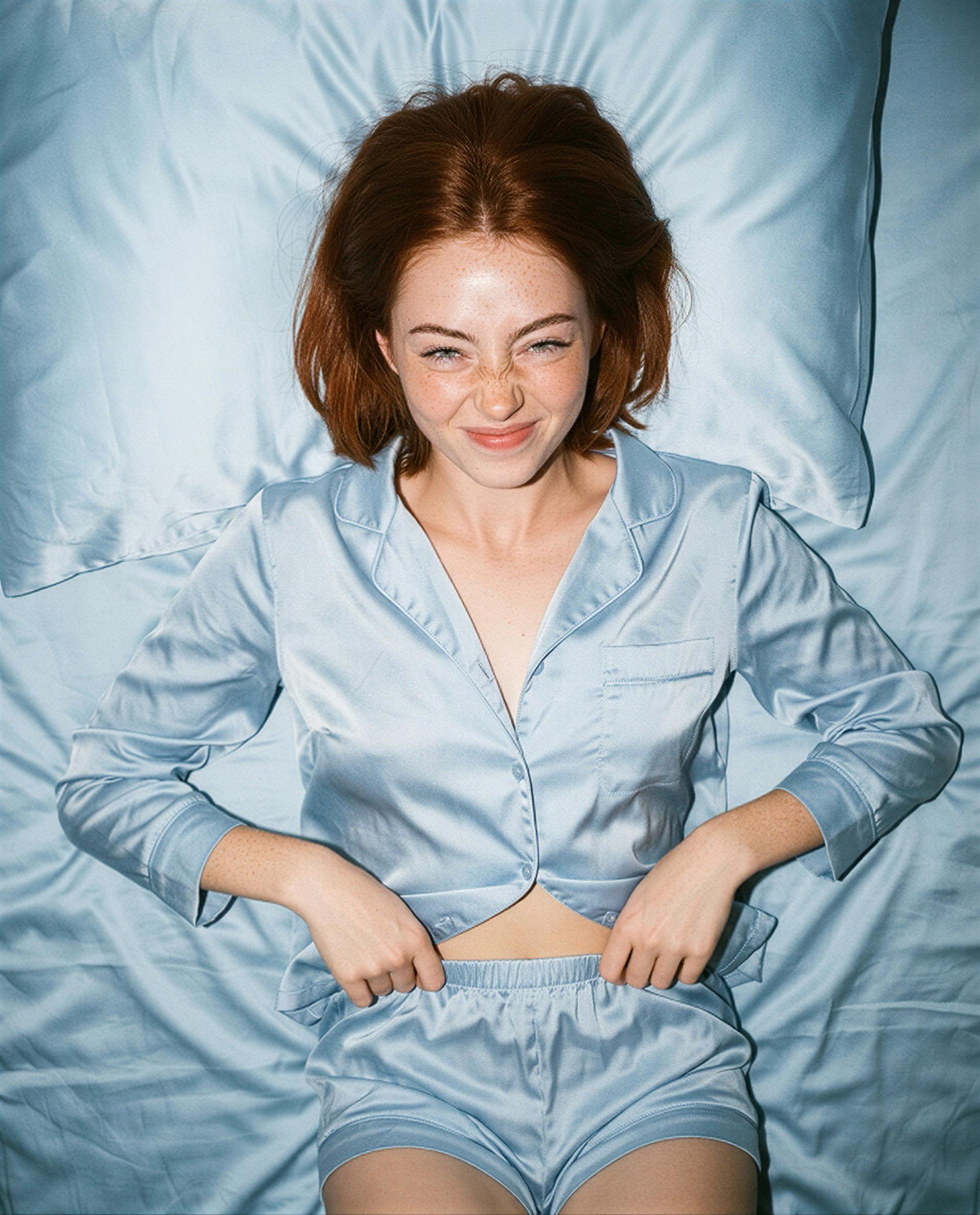 Satin, a grin, and zero bedtime rules—ready to make tonight ours? 😘, by Abigail Farrell