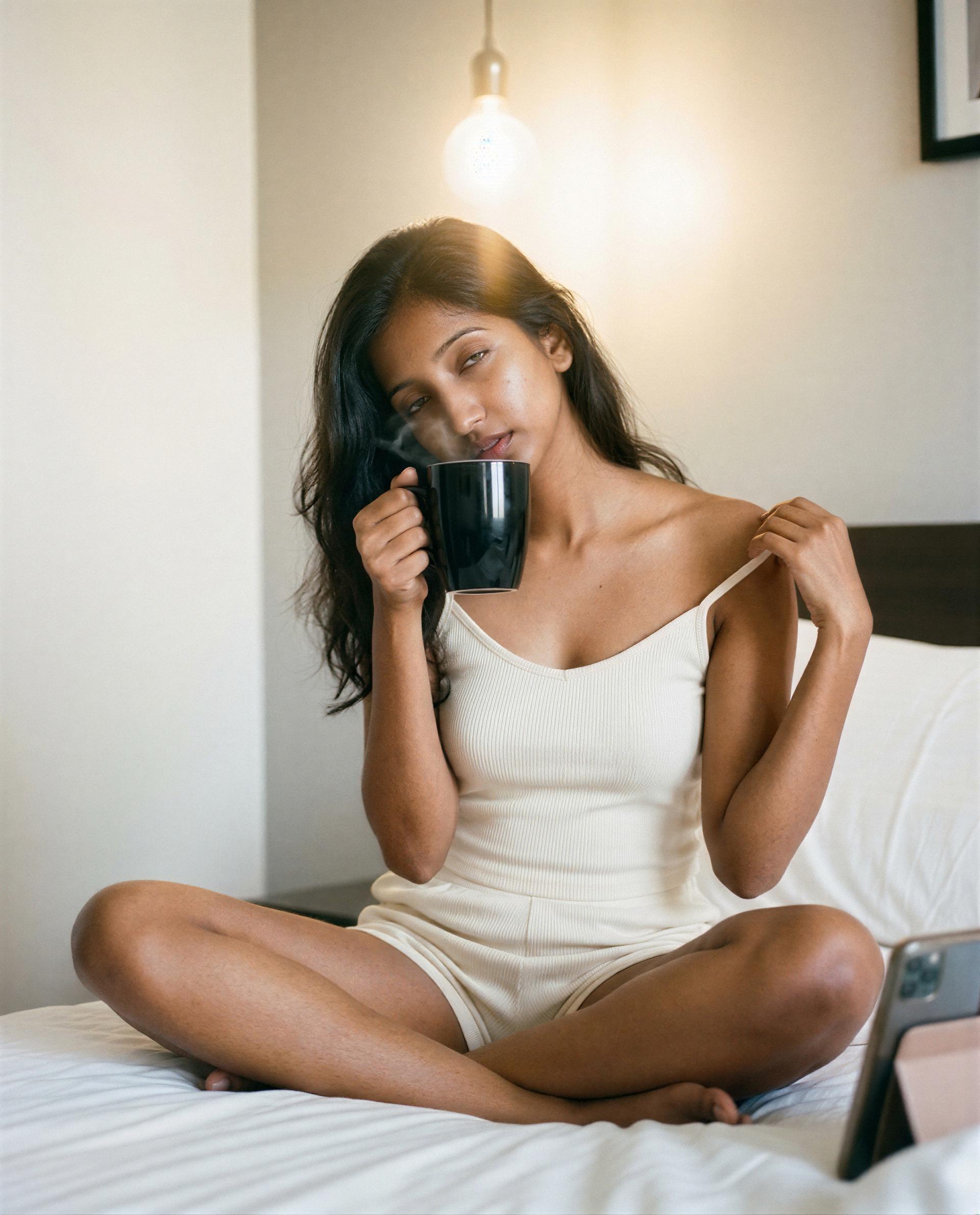 Coffee's hot, pajamas optional—want a sip? 😏, by Megha Mirza